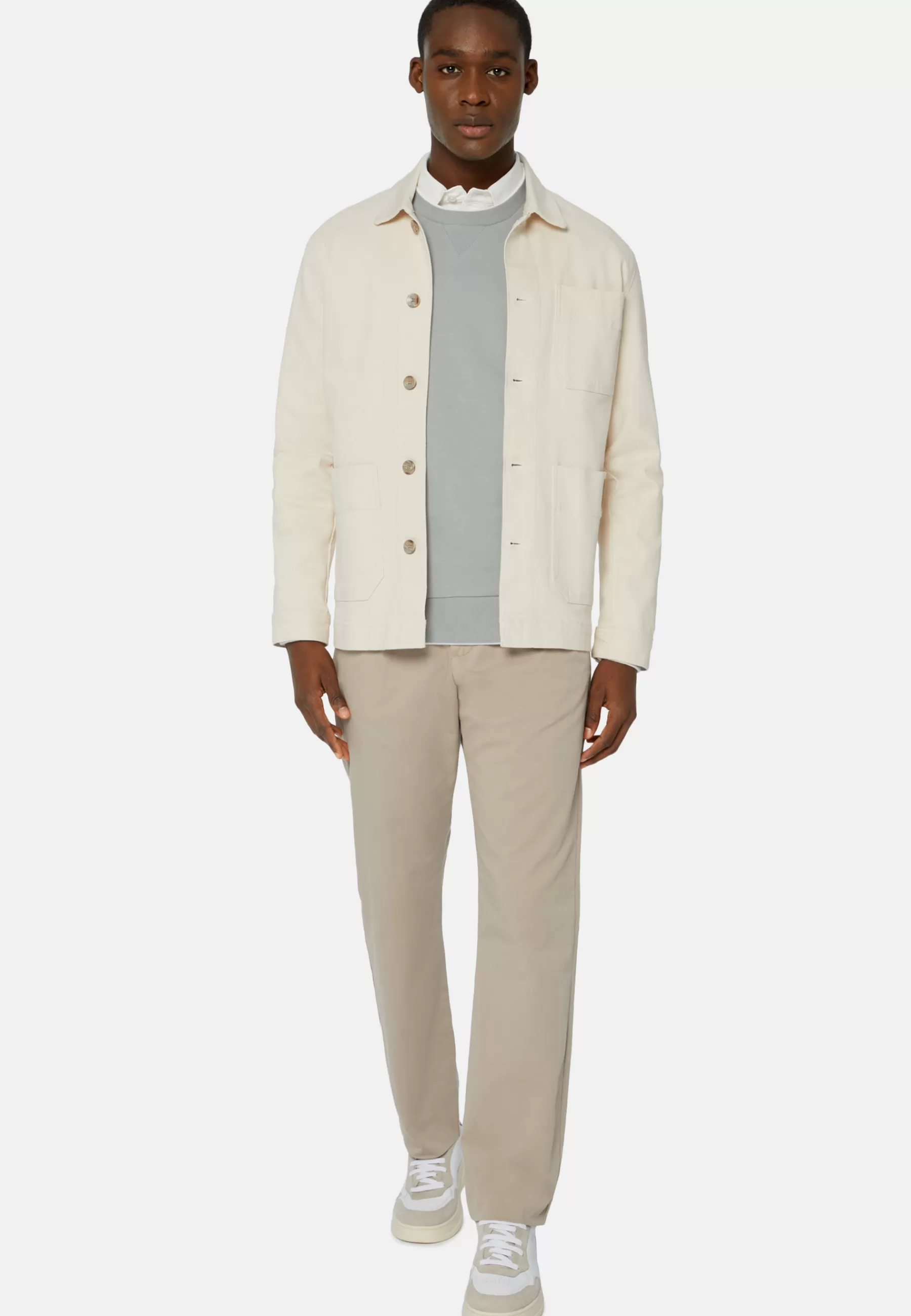 Outerwear^Boggi Milano Cotton Shirt Jacket Cream