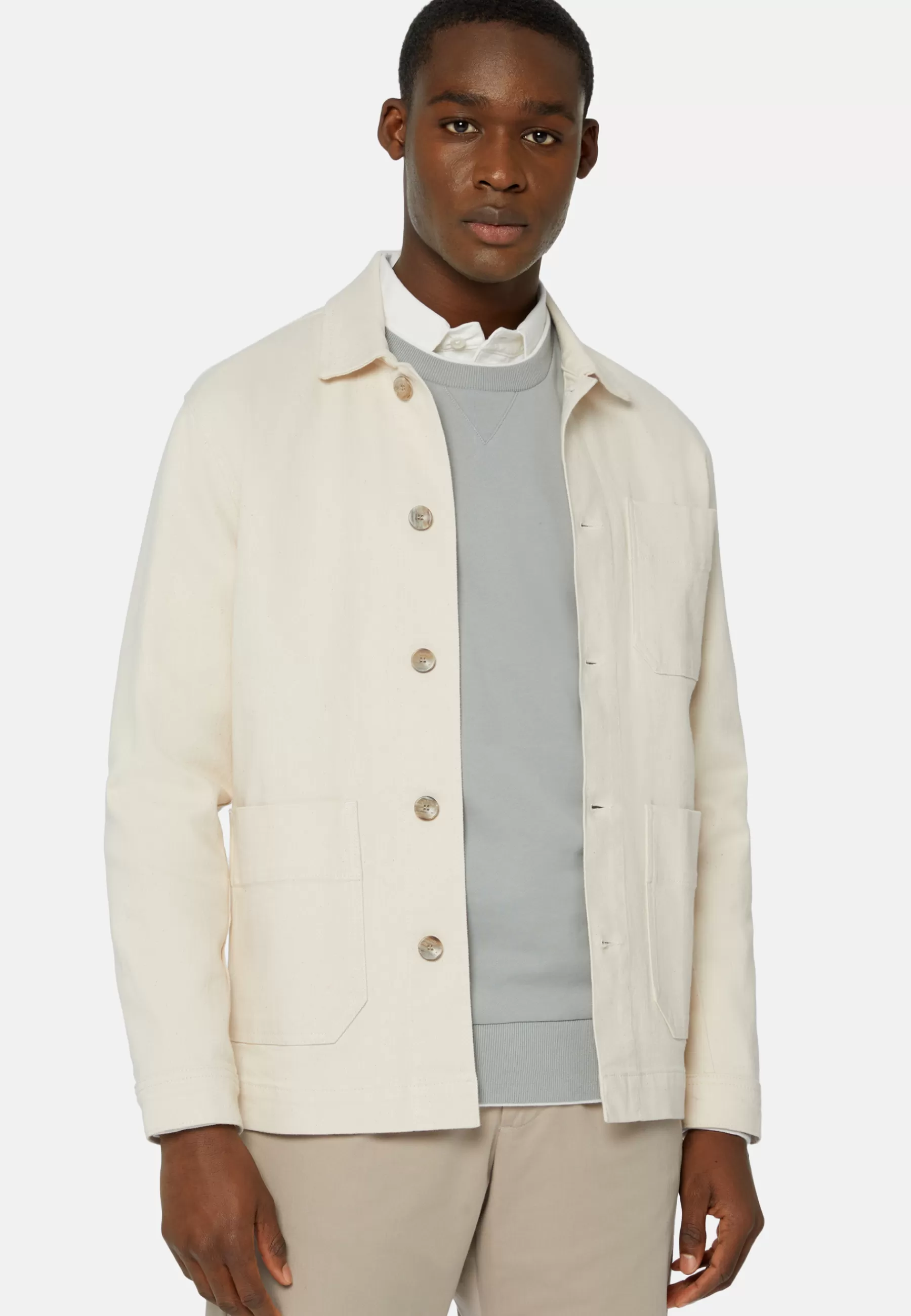 Outerwear^Boggi Milano Cotton Shirt Jacket Cream