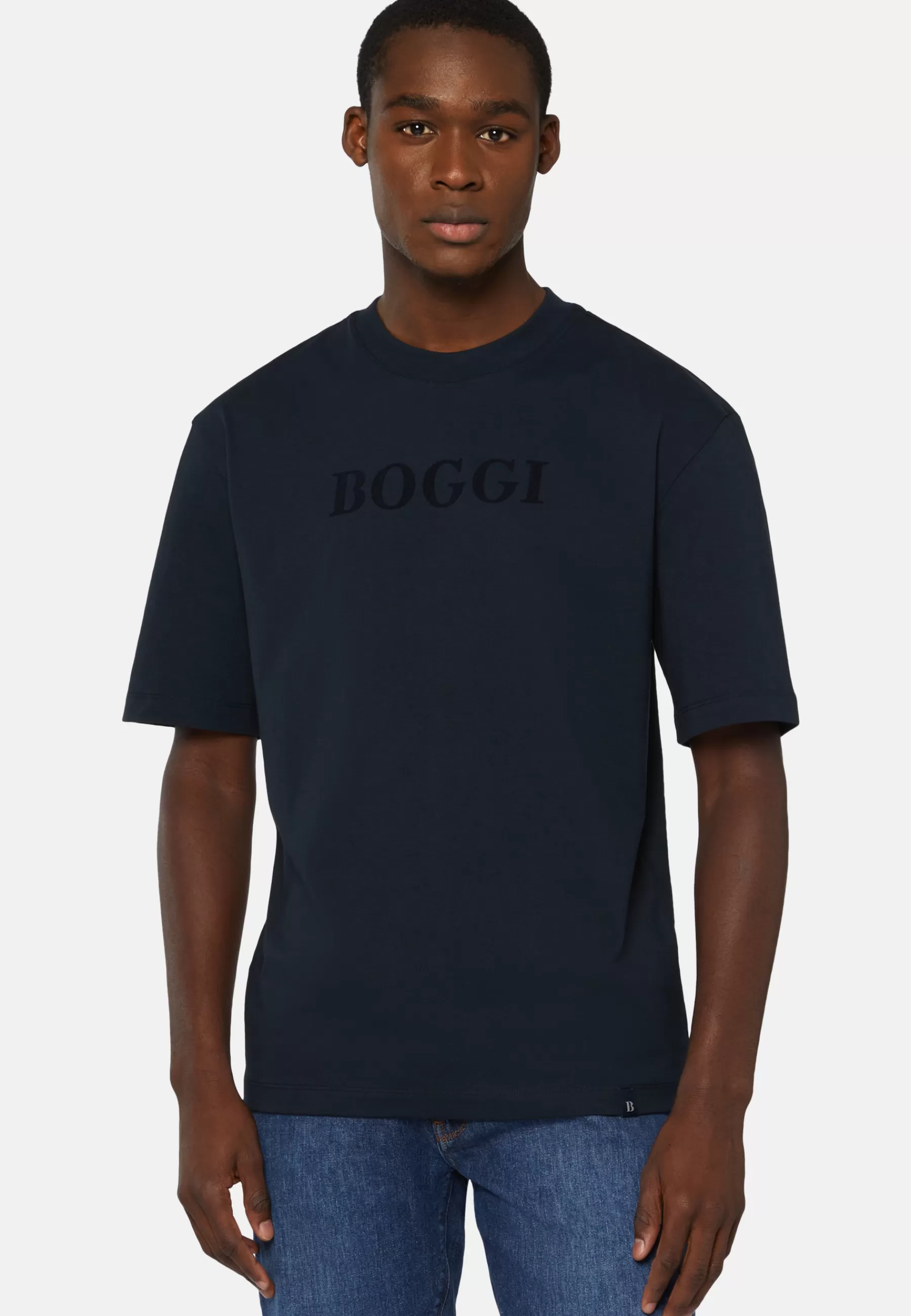 T-Shirts^Boggi Milano Cotton T-shirt Navy blue