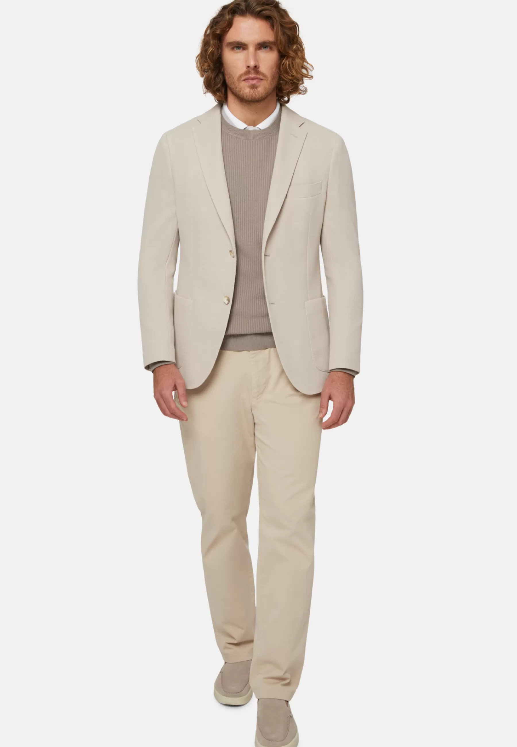 Blazers^Boggi Milano B-Jersey Cotton Jacket Cream