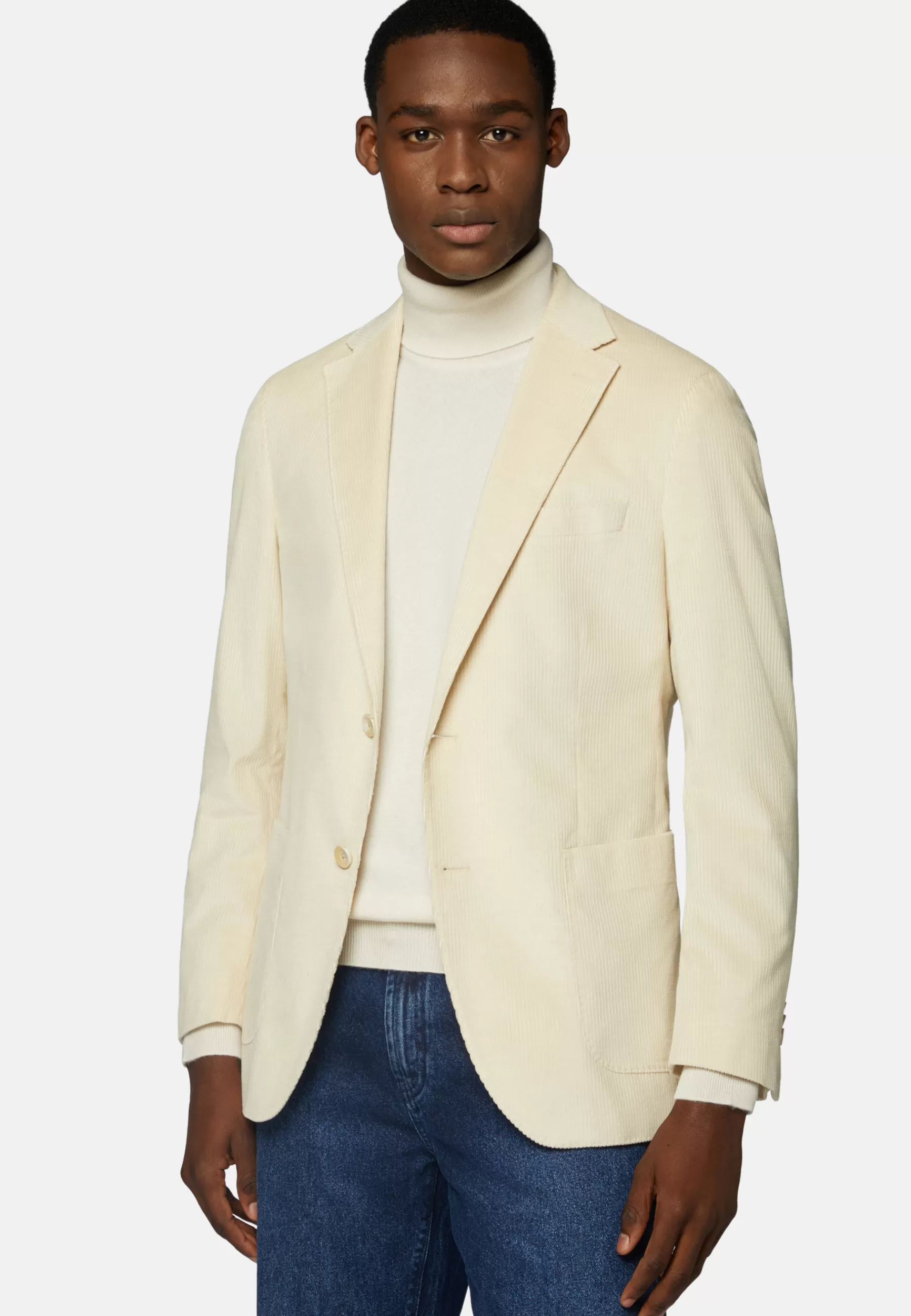 Blazers^Boggi Milano Cream Cotton And Cashmere Jacket Beige