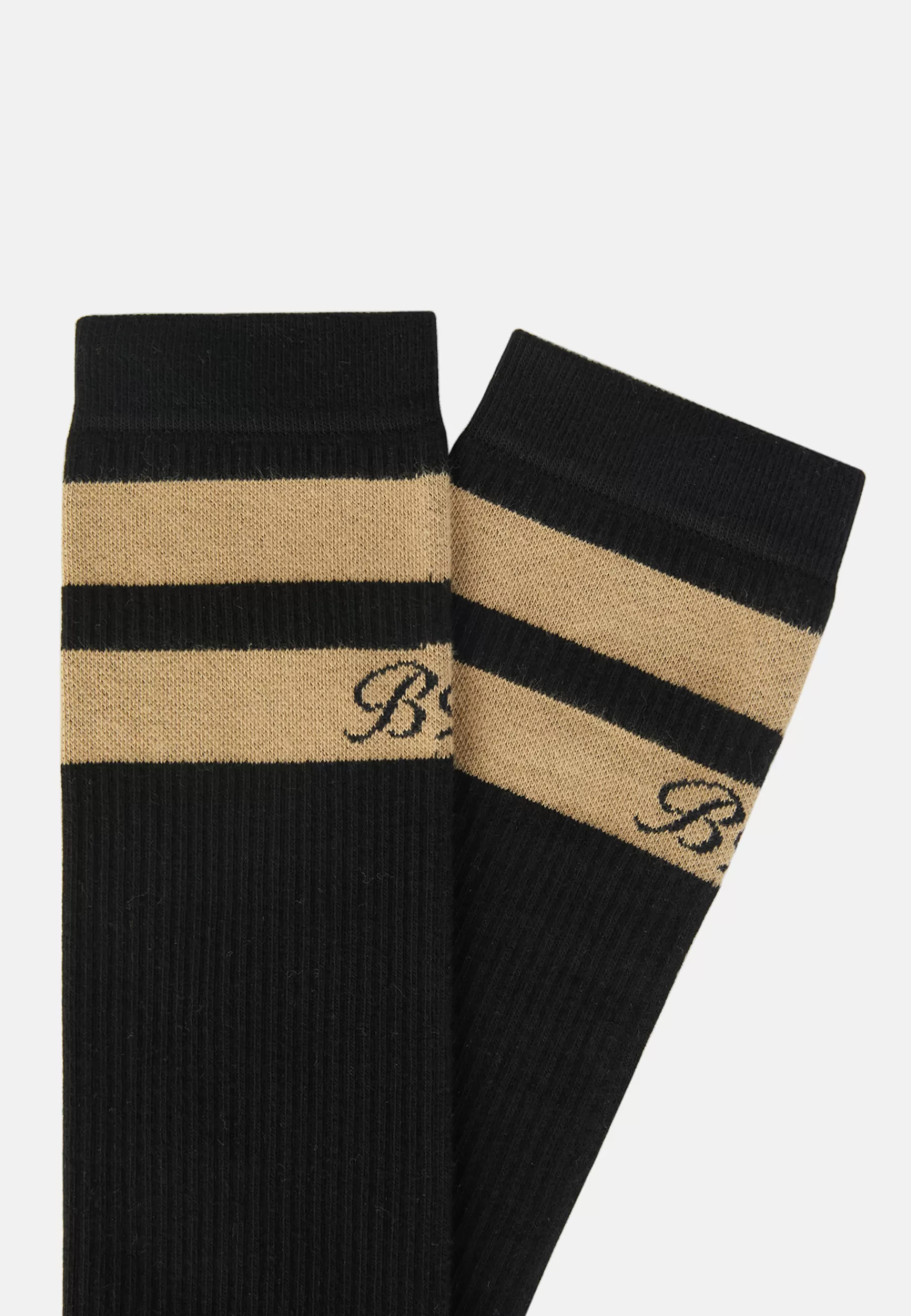 Socks^Boggi Milano Double Striped Socks in a Cotton Blend Black