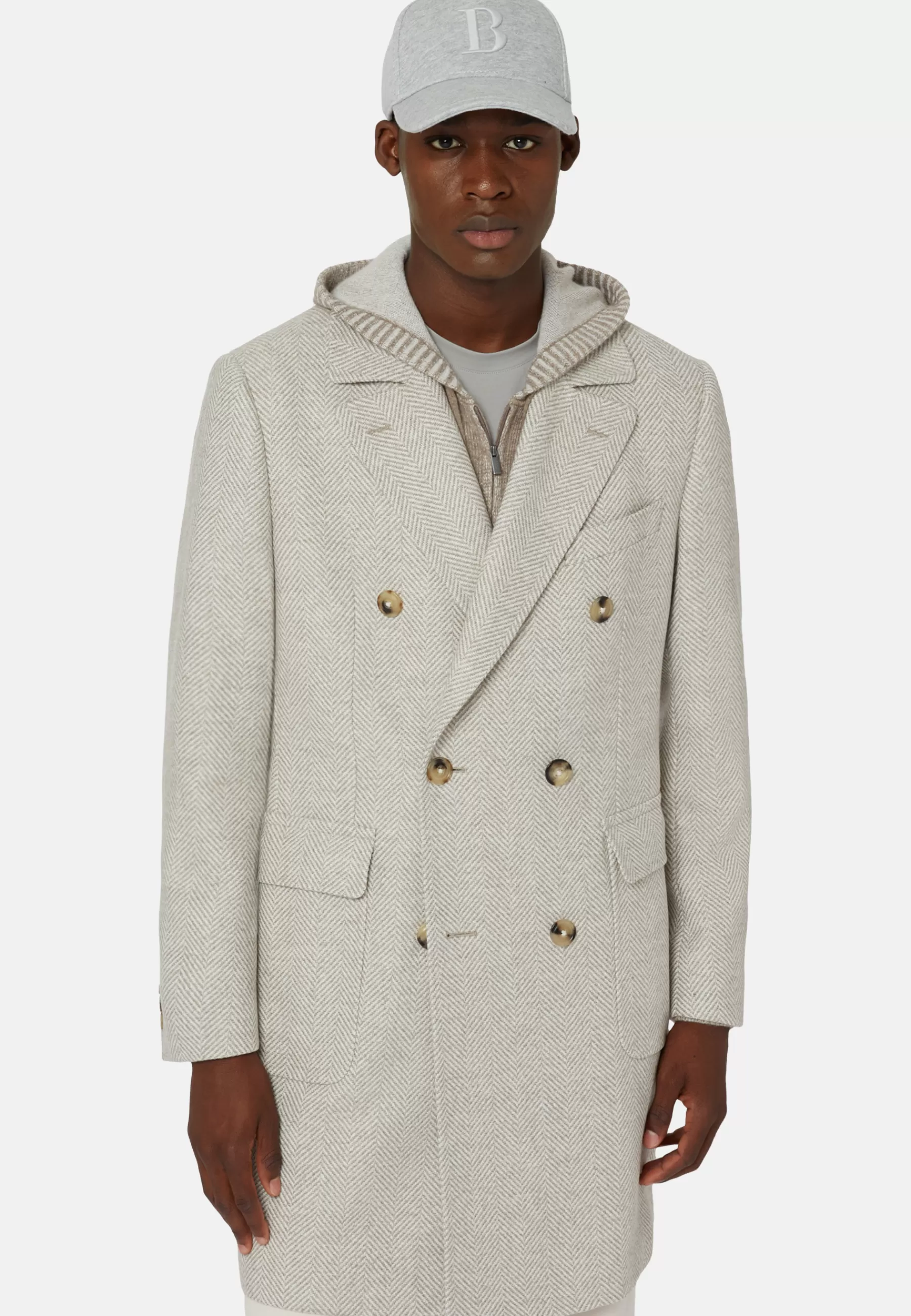 Coats^Boggi Milano Double-Breasted Wool Coat Beige