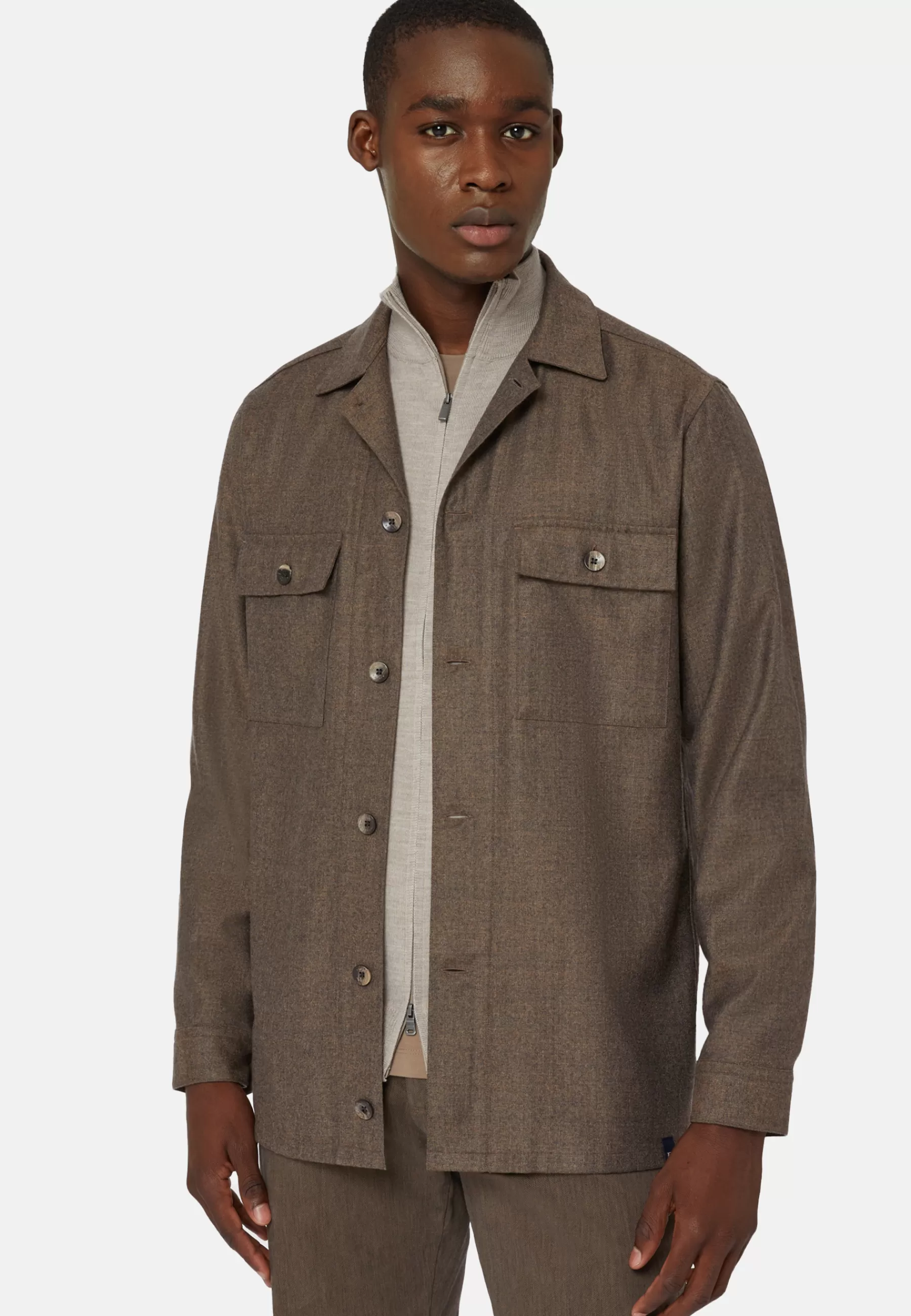 Overshirts | Casual Shirts^Boggi Milano Dove Grey Flannel Overshirt Taupe