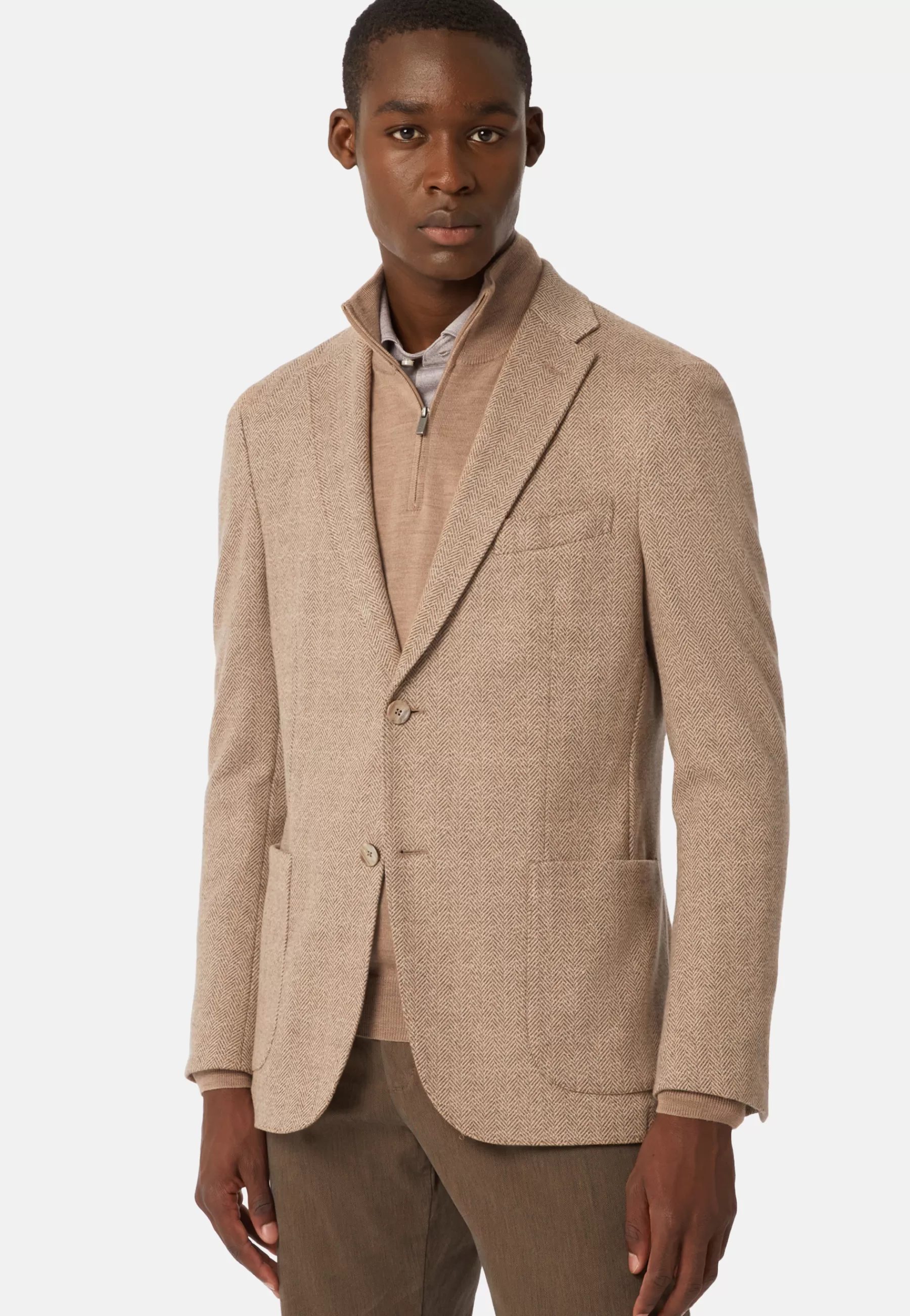 Blazers^Boggi Milano Dove Grey jacket In a B Jersey Cotton Blend Taupe