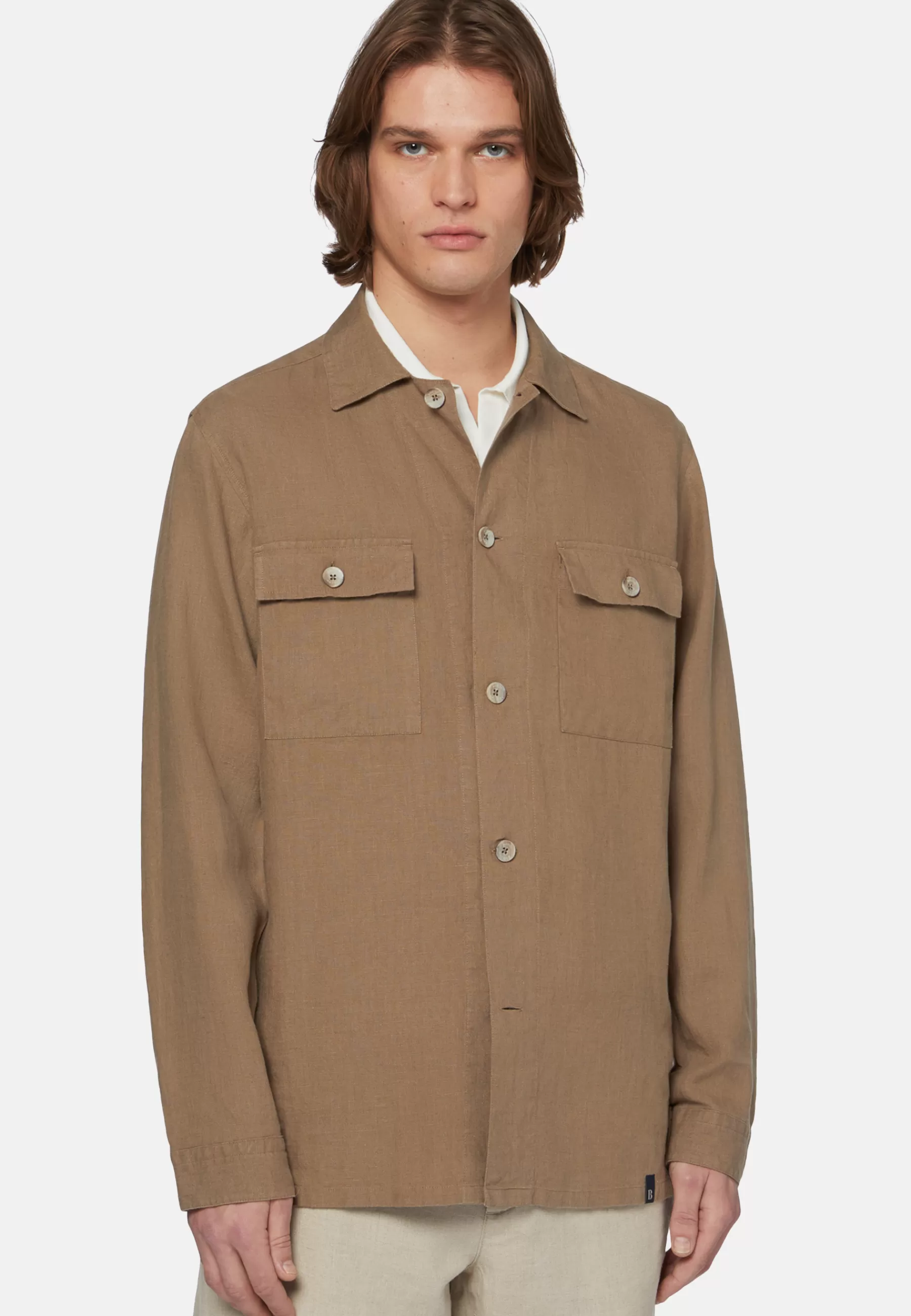 Overshirts | Casual Shirts^Boggi Milano Dove Grey Linen Camp Overshirt Taupe