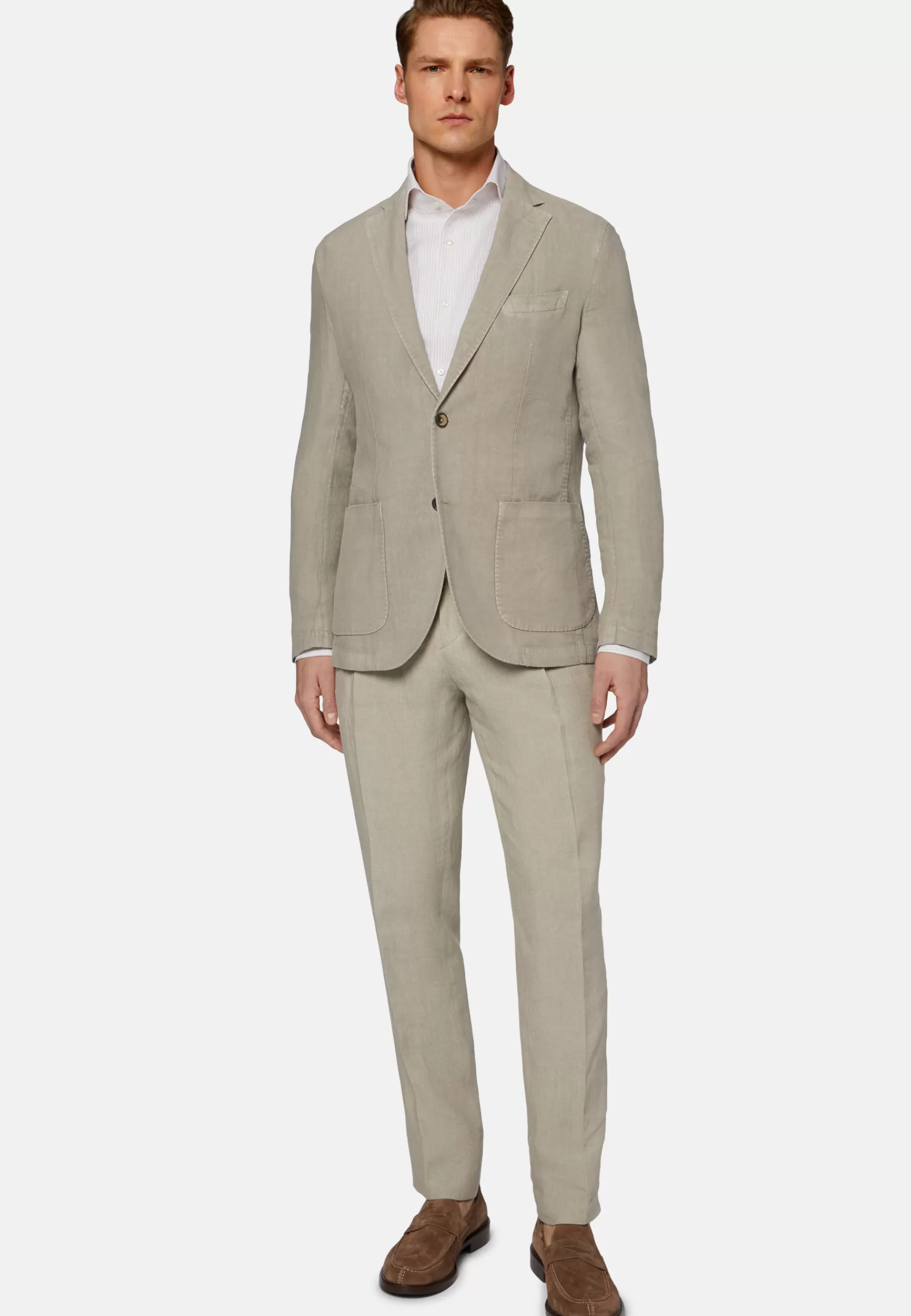 Blazers^Boggi Milano Dove Grey Pure Linen Jacket Taupe