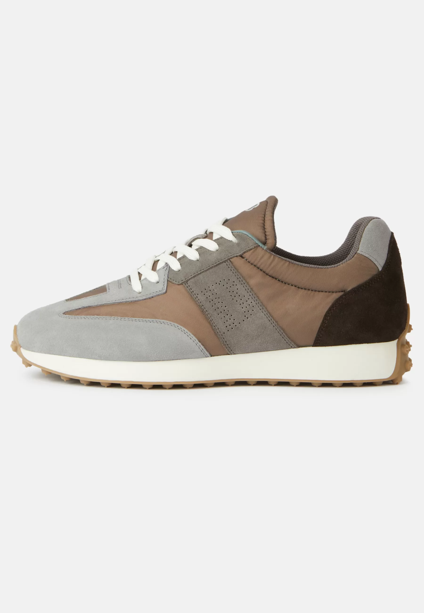 Sneakers^Boggi Milano Dove Grey Trainers In Technical Fabric and Leather Taupe