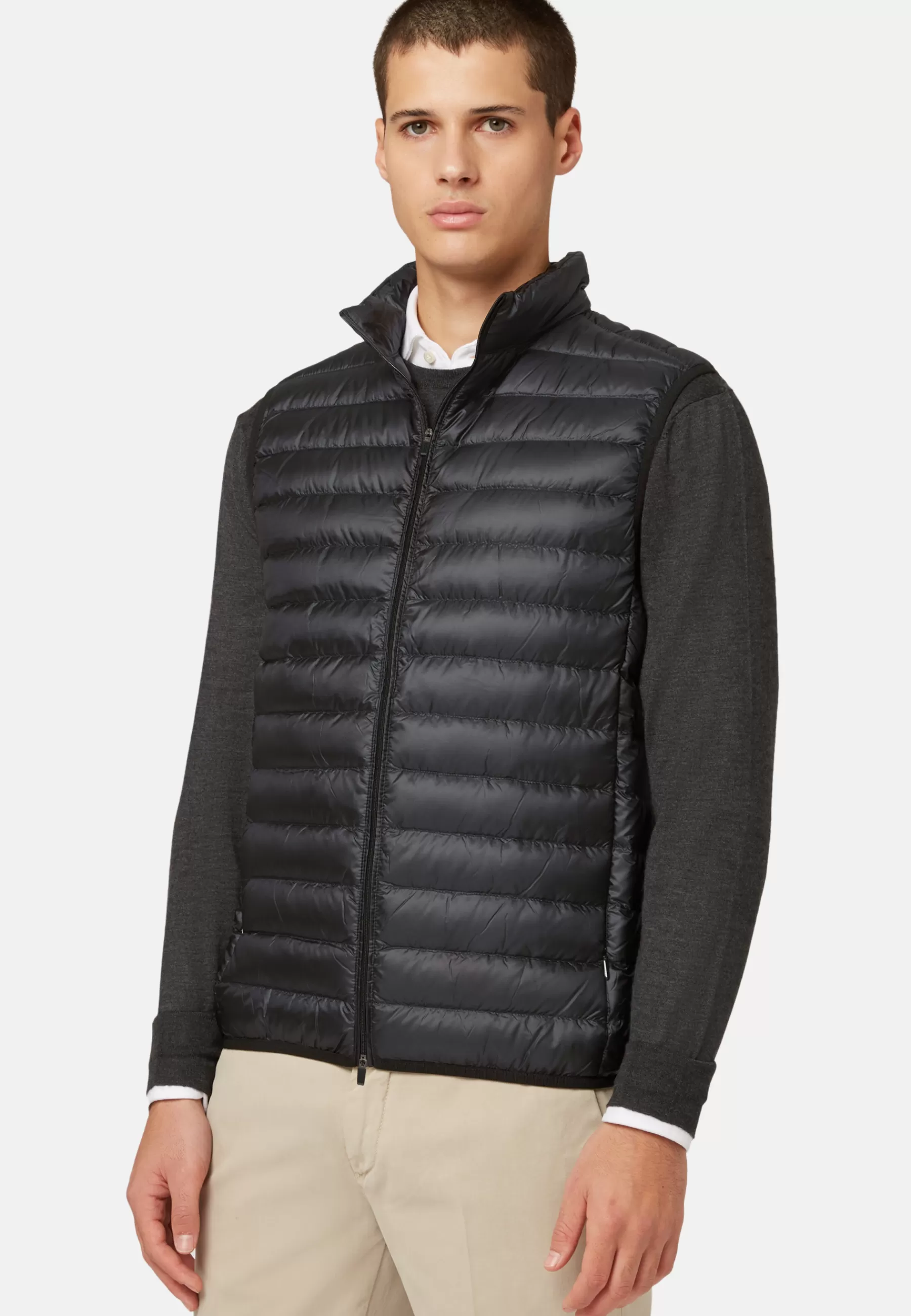 Outerwear^Boggi Milano Down-filled Quilted Nylon Gilet Black