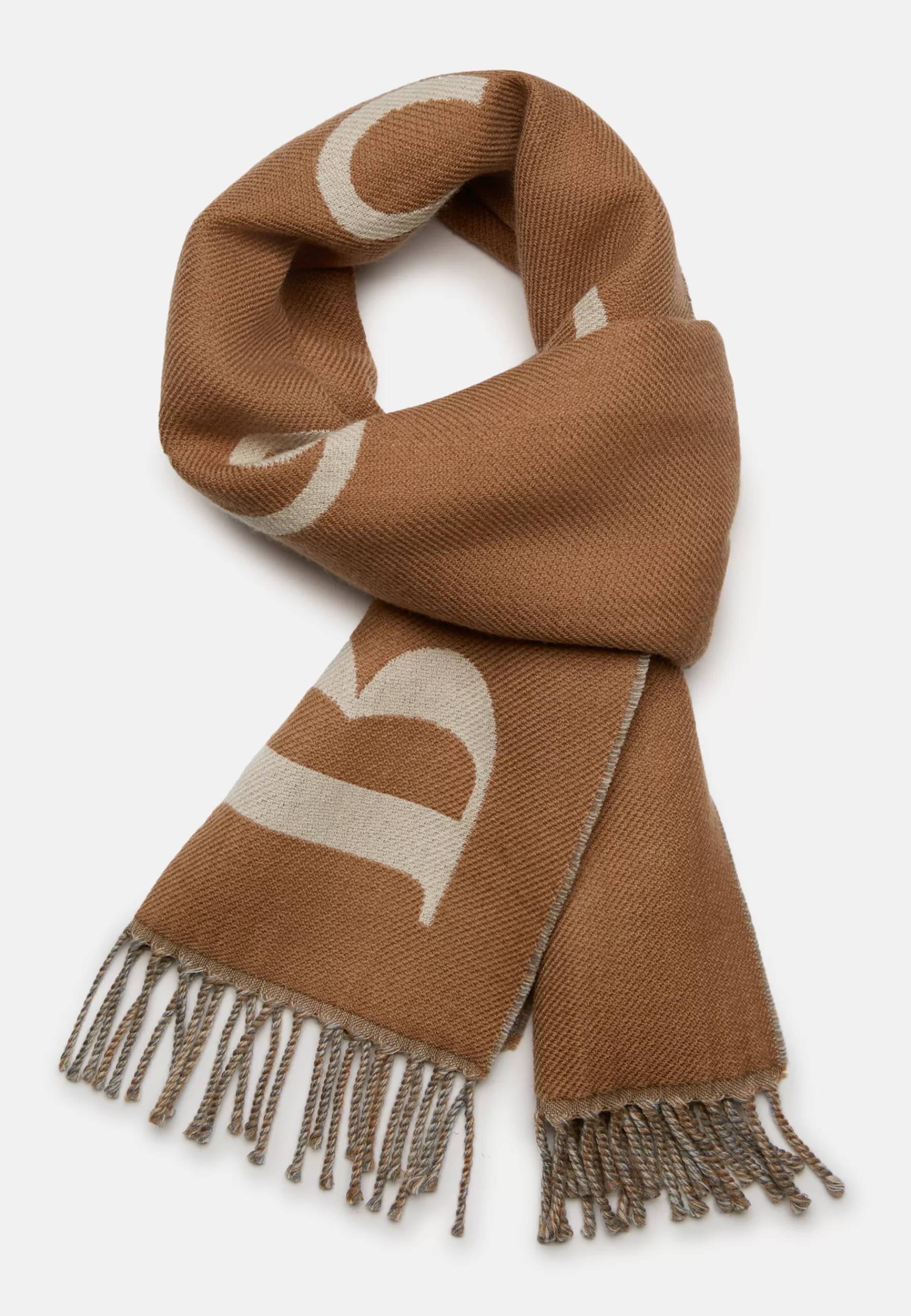 Scarves^Boggi Milano Drill Wool Scarf Hazelnut