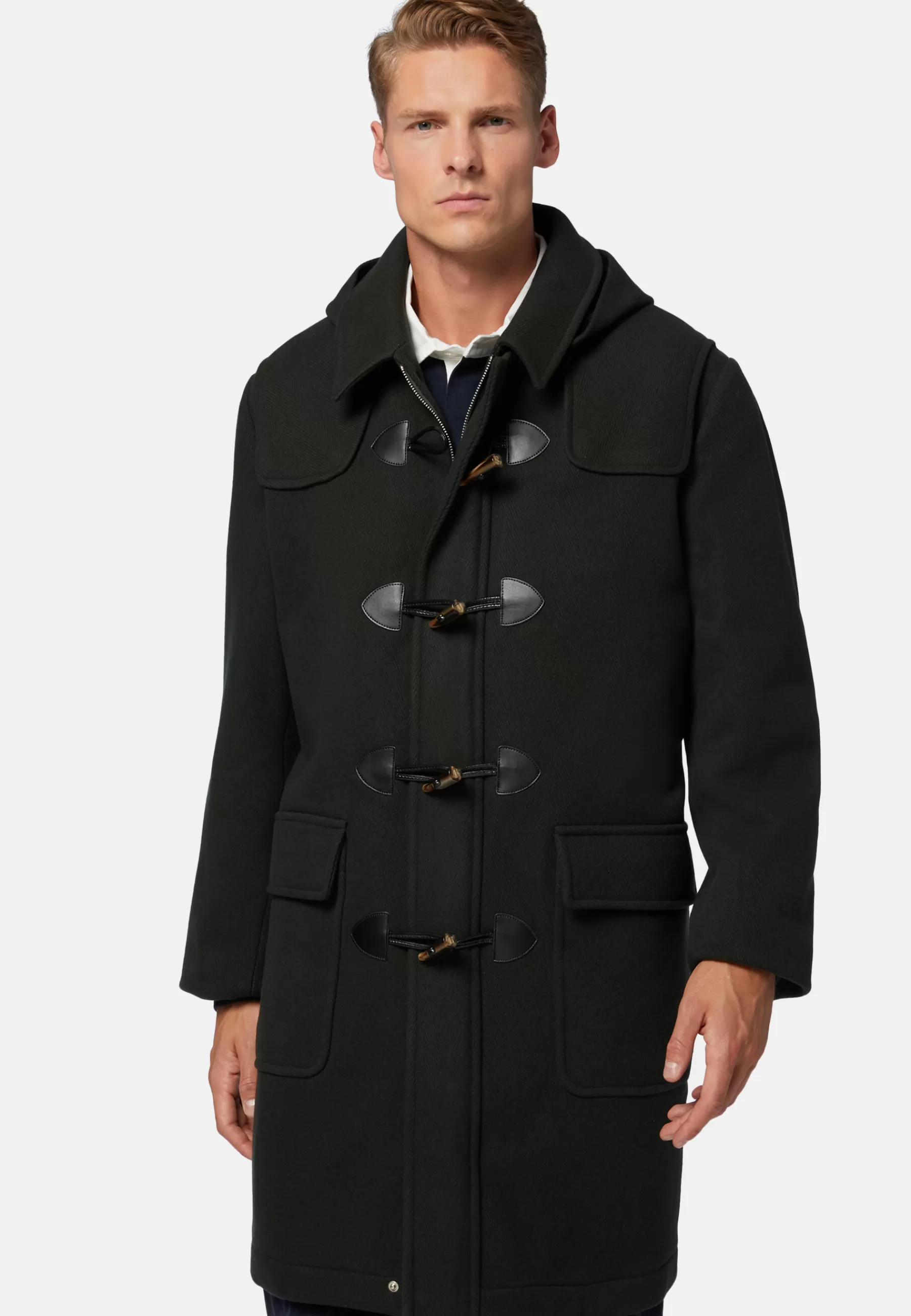 Coats^Boggi Milano Duffle Coat In Wool Military Green