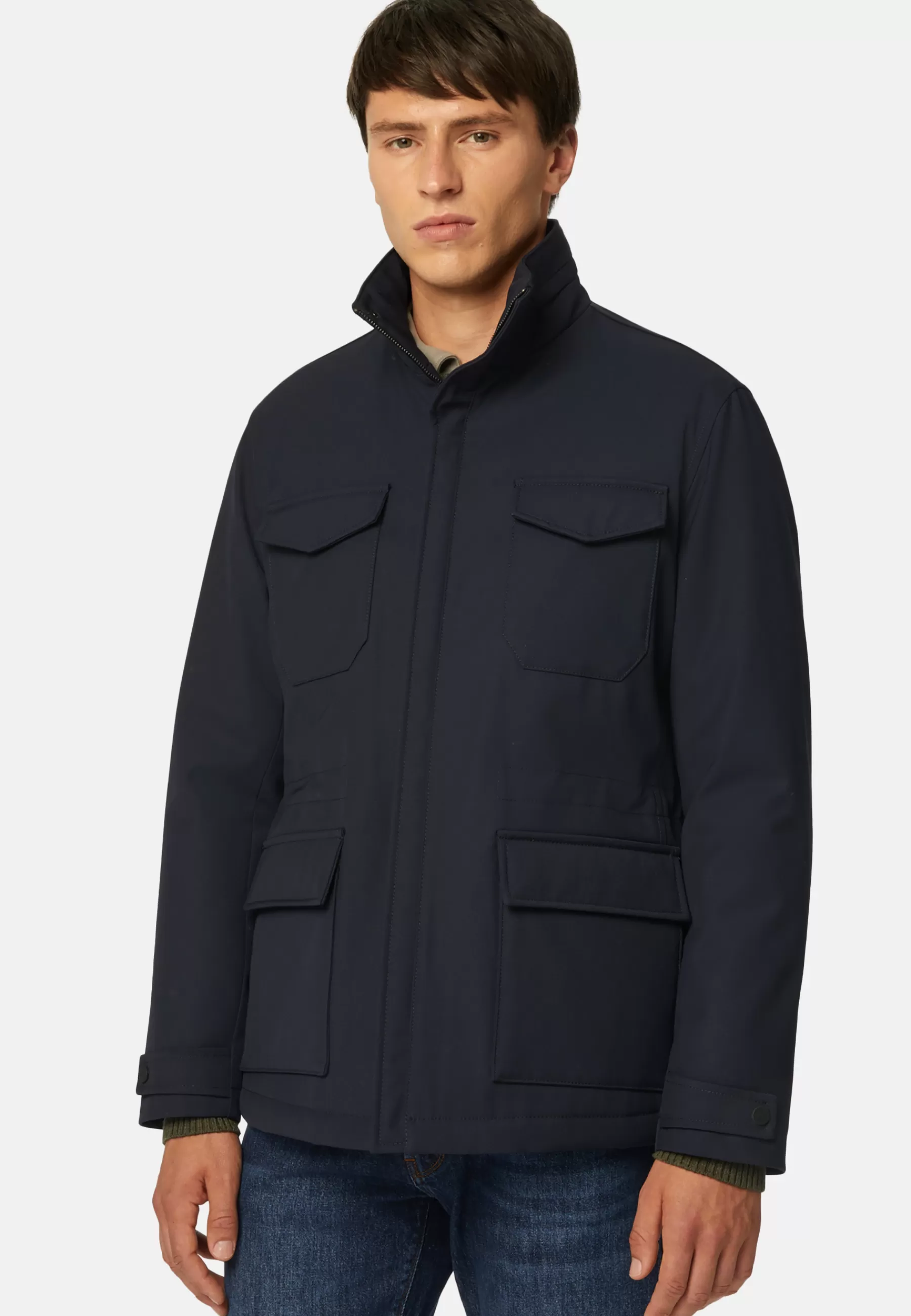 Outerwear^Boggi Milano Field Jacket In Padded Technical Fabric Navy blue