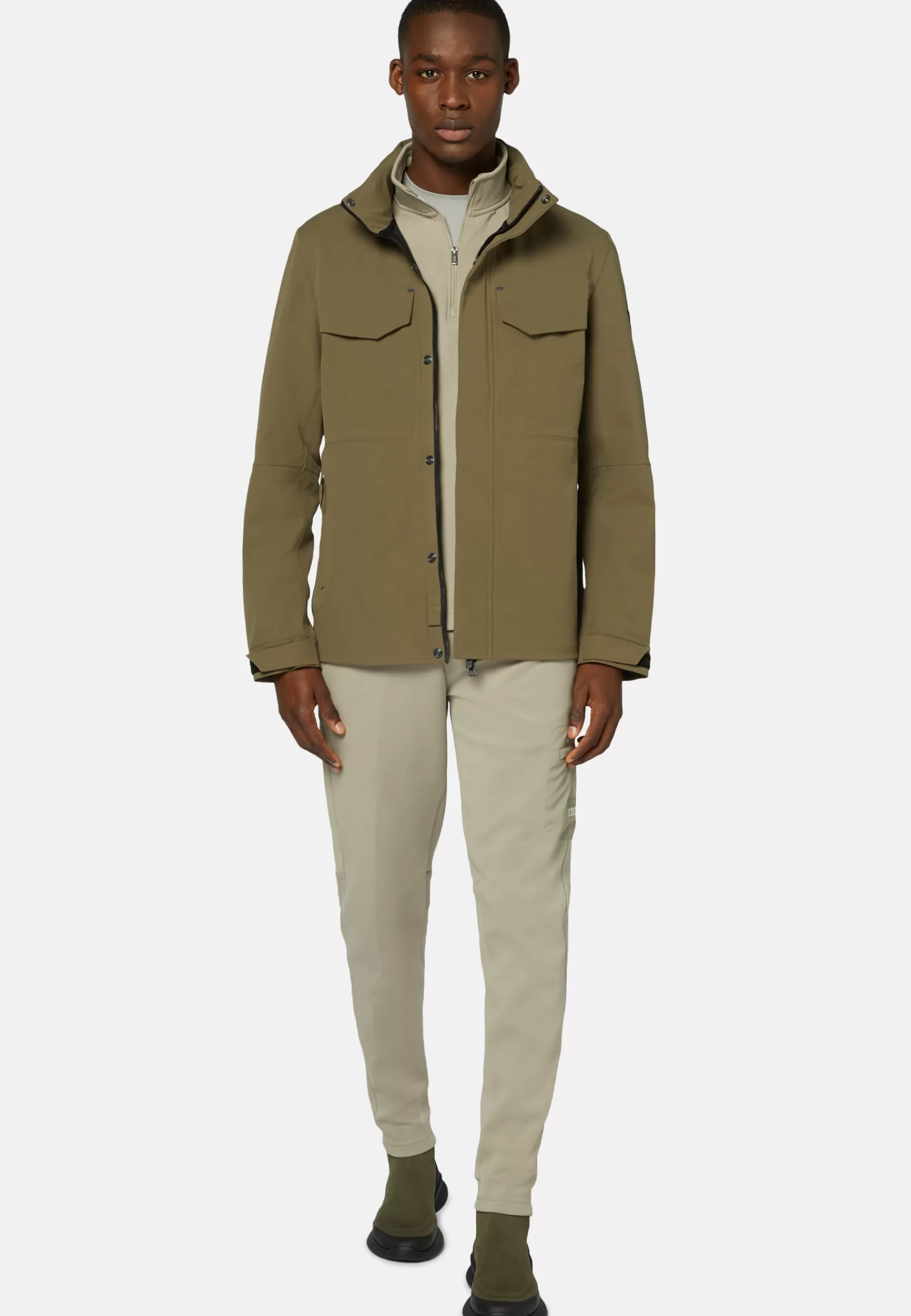 Outerwear^Boggi Milano Field Jacket In Technical Fabric Military Green