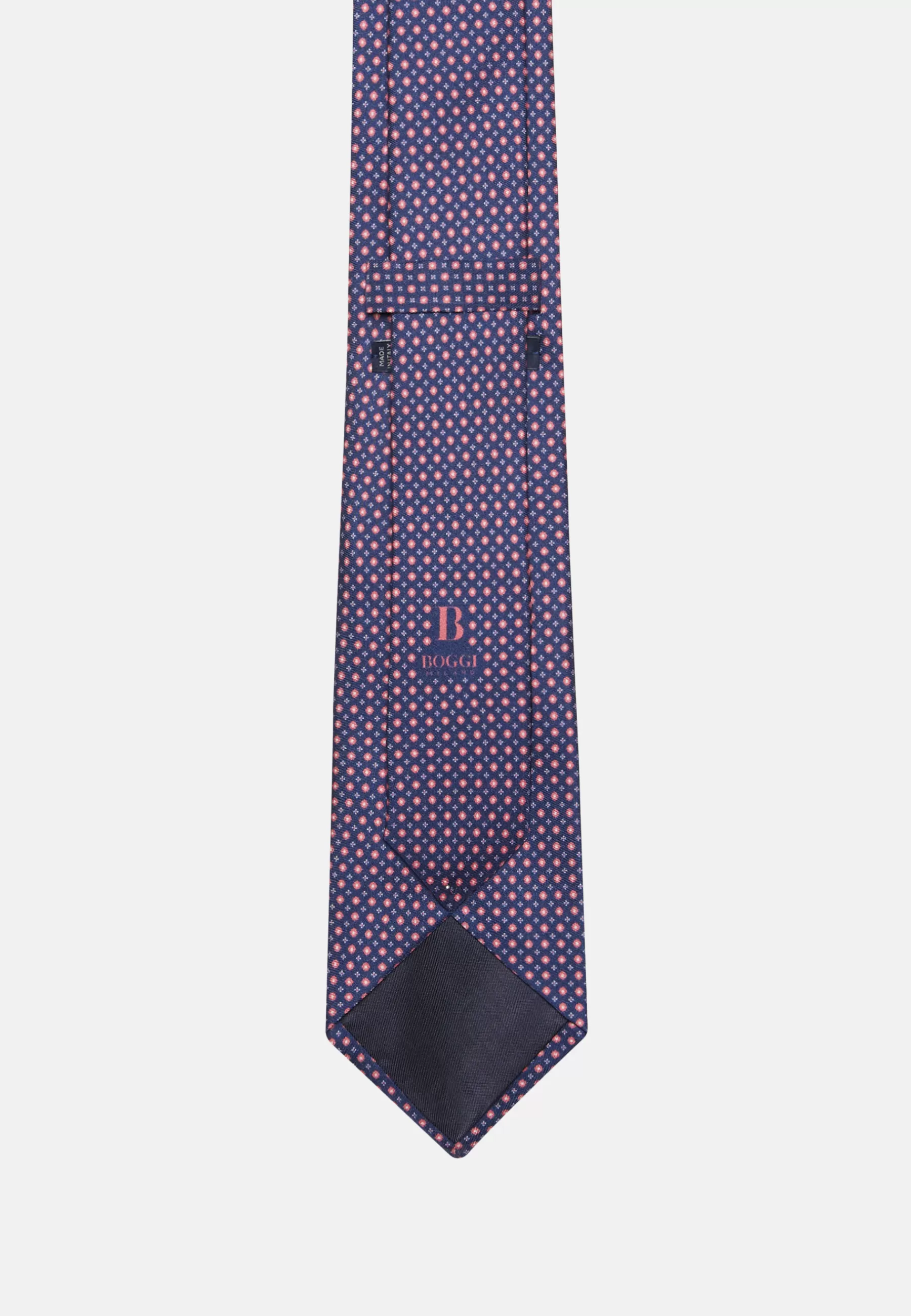 Ties^Boggi Milano Floral Silk Tie Burgundy