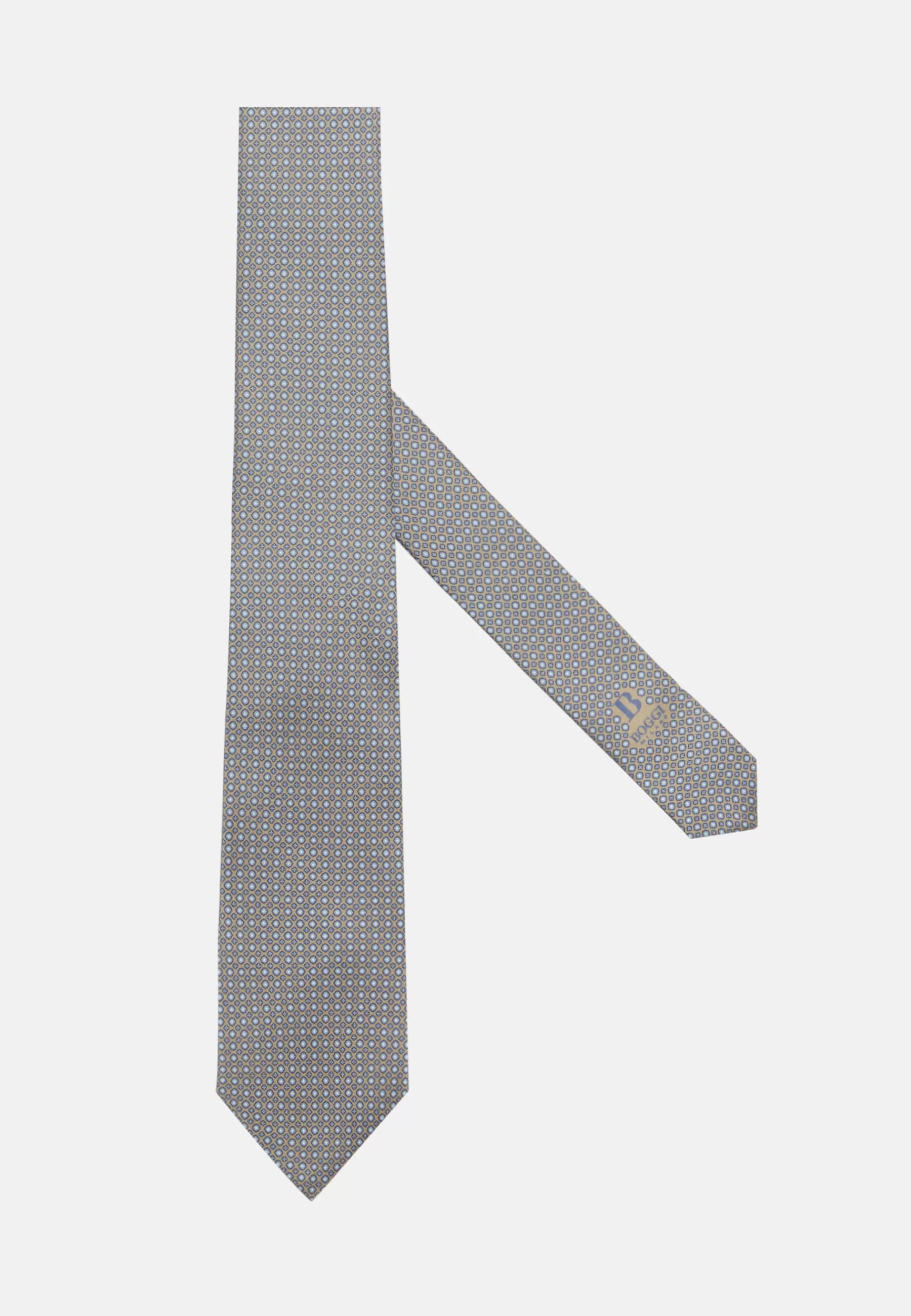 Ties^Boggi Milano Floral Silk Tie Taupe