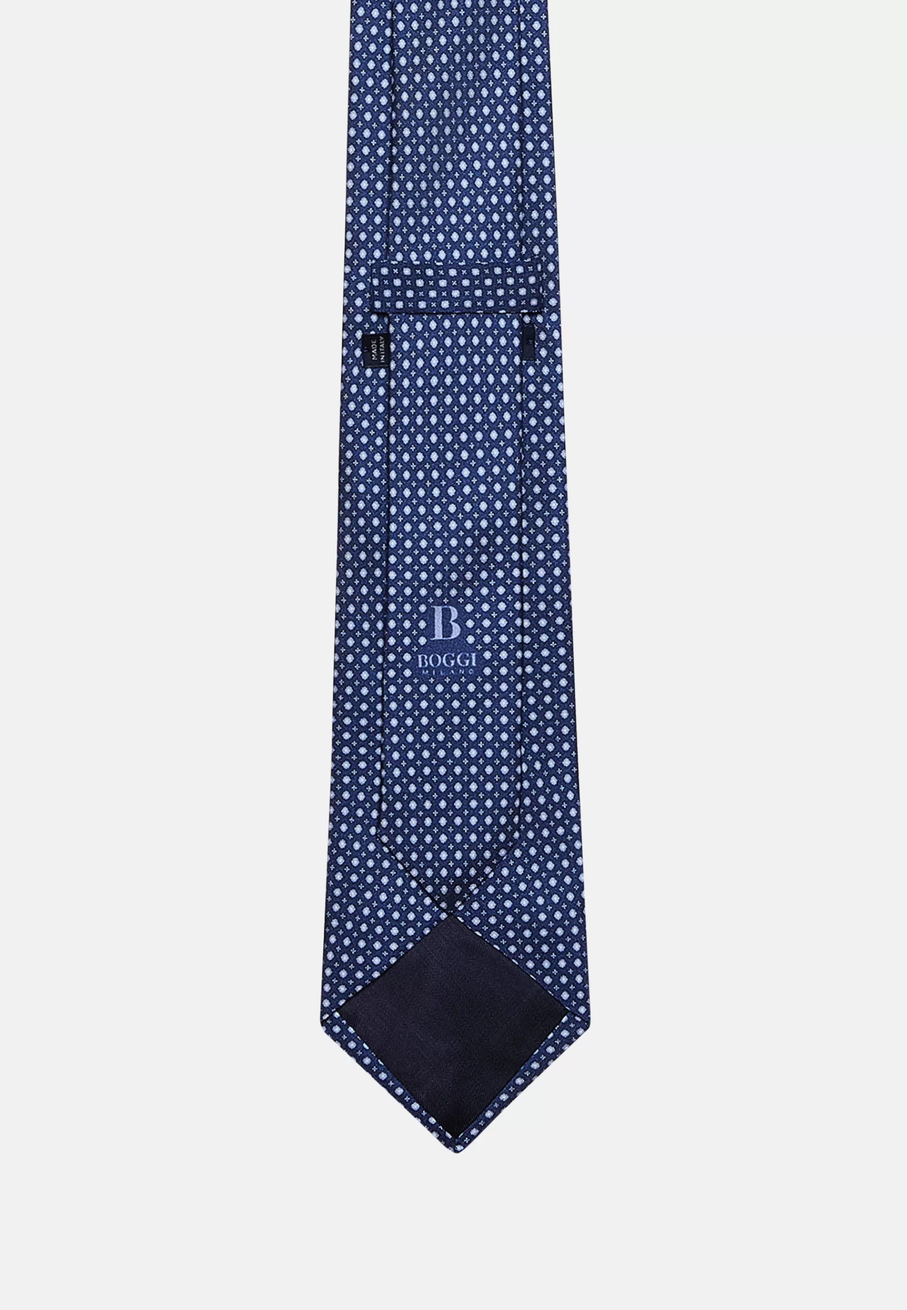 Ties^Boggi Milano Floral Silk Tie Blue