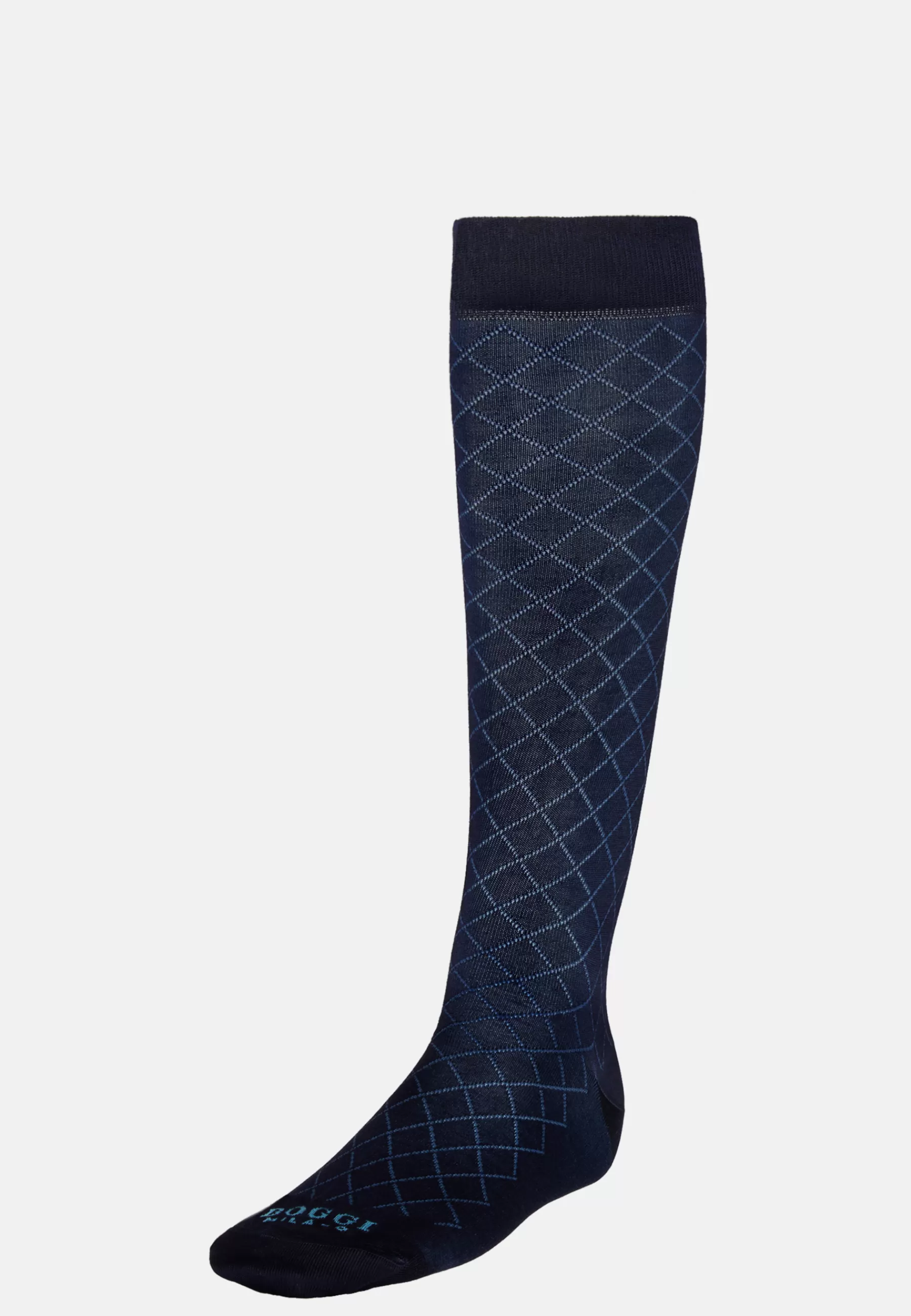 Socks^Boggi Milano Geometric Pattern Socks in Cotton Blend Navy blue