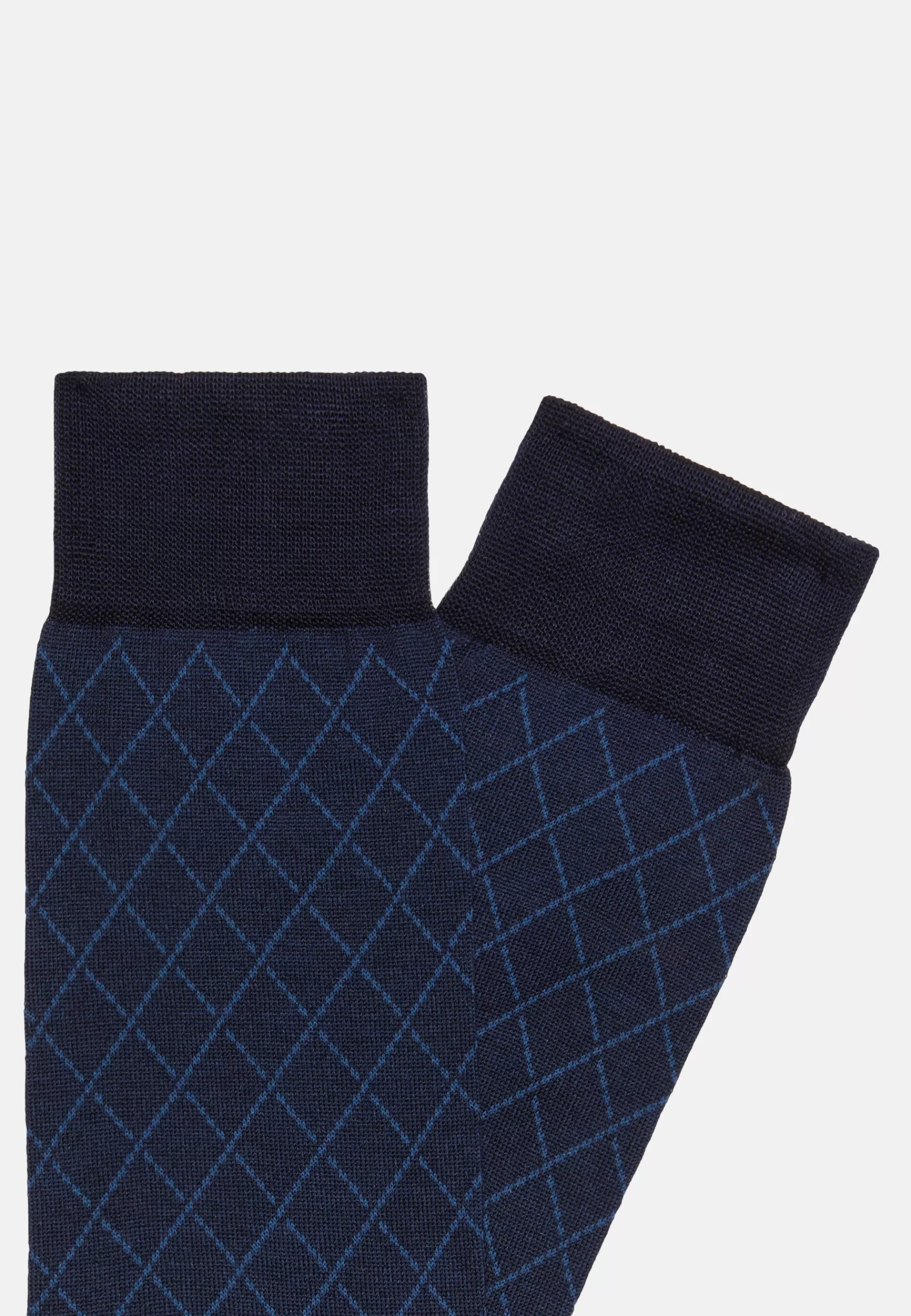 Socks^Boggi Milano Geometric Pattern Socks in Cotton Blend Navy blue