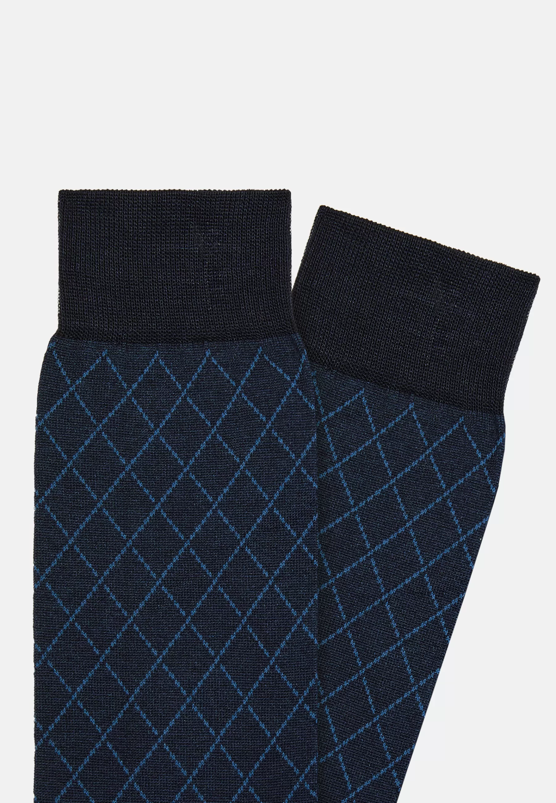 Socks^Boggi Milano Geometric Pattern Socks in Cotton Blend Navy blue