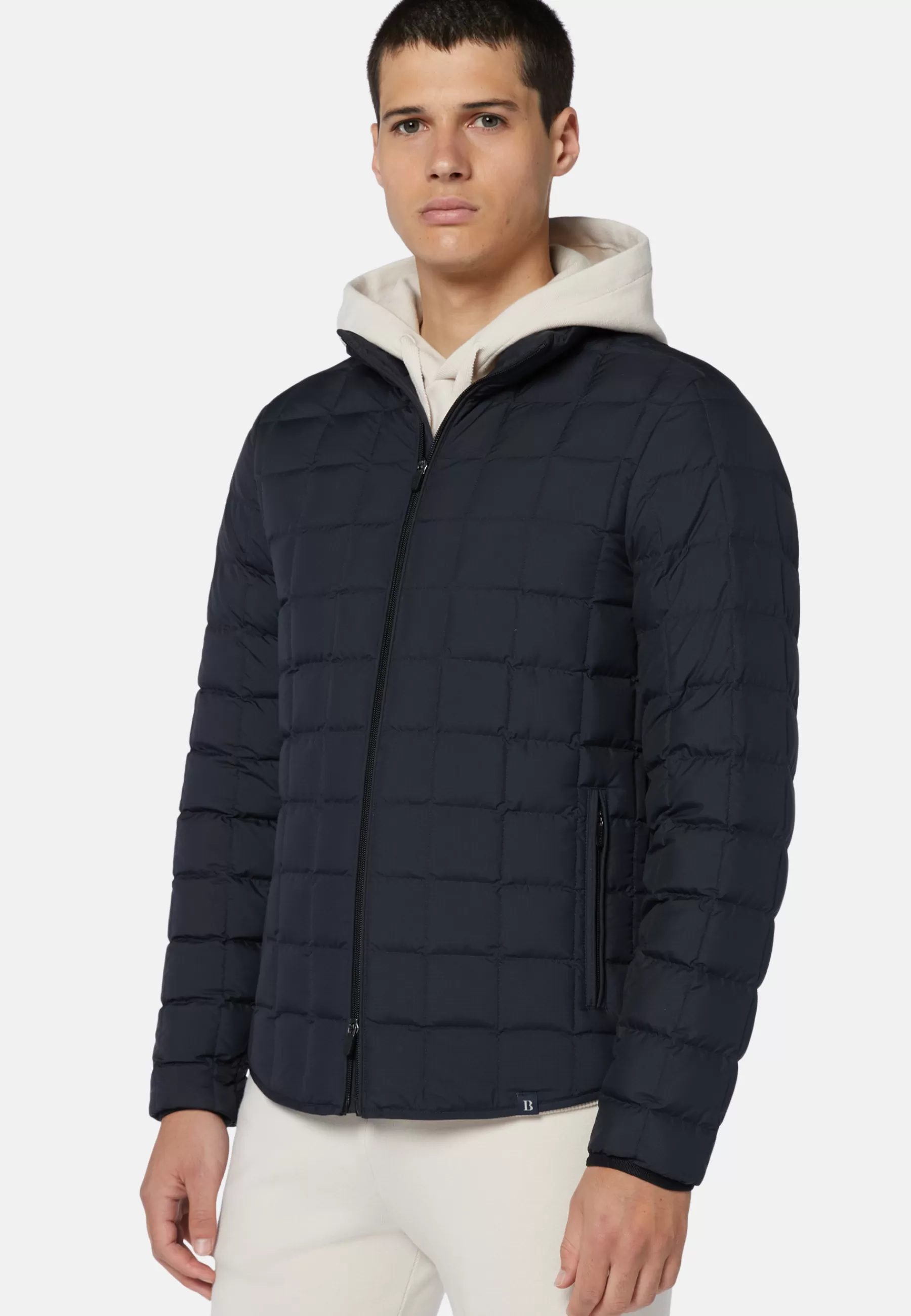 Outerwear^Boggi Milano Goose Down Recycled Fabric Bomber Jacket Navy blue