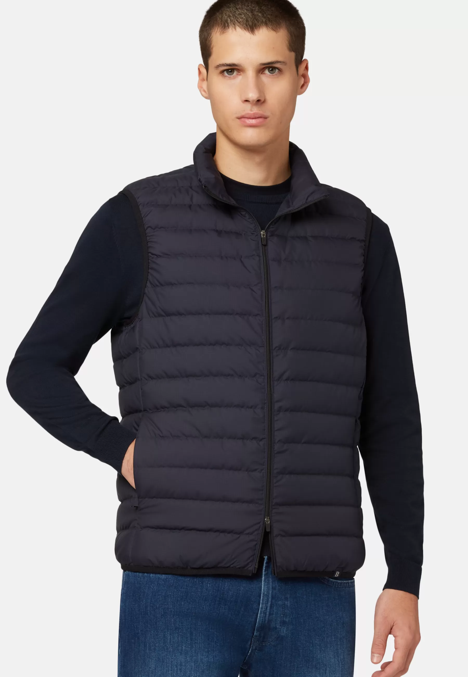 Outerwear and Vests | Must-Have^Boggi Milano Goose Down Recycled Fabric Waistcoat Navy blue