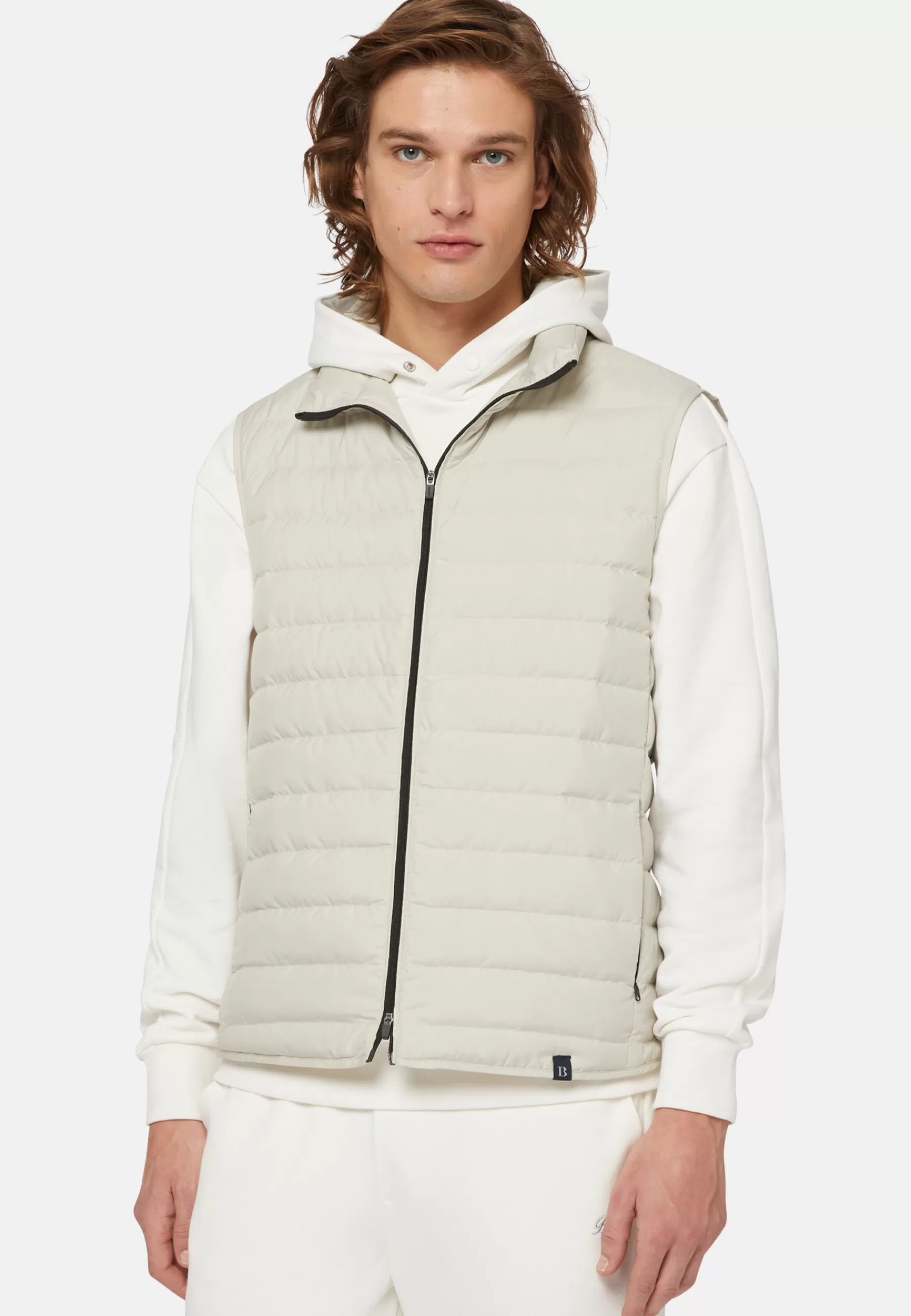 Outerwear^Boggi Milano Goose Down Recycled Fabric Waistcoat Sand