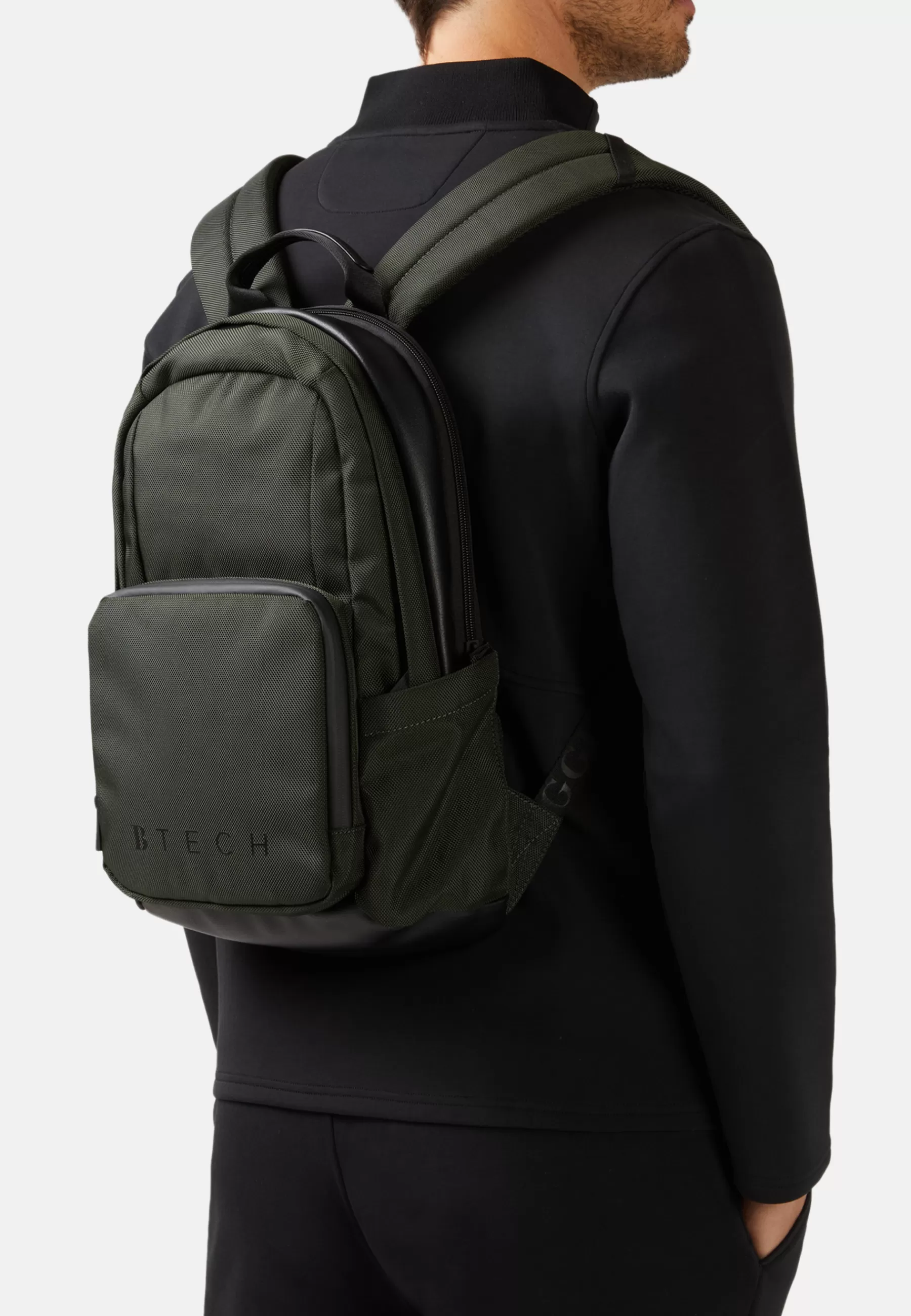 Rucksacks and Suitcases^Boggi Milano Green Backpack in Recycled Technical Fabric Military Green