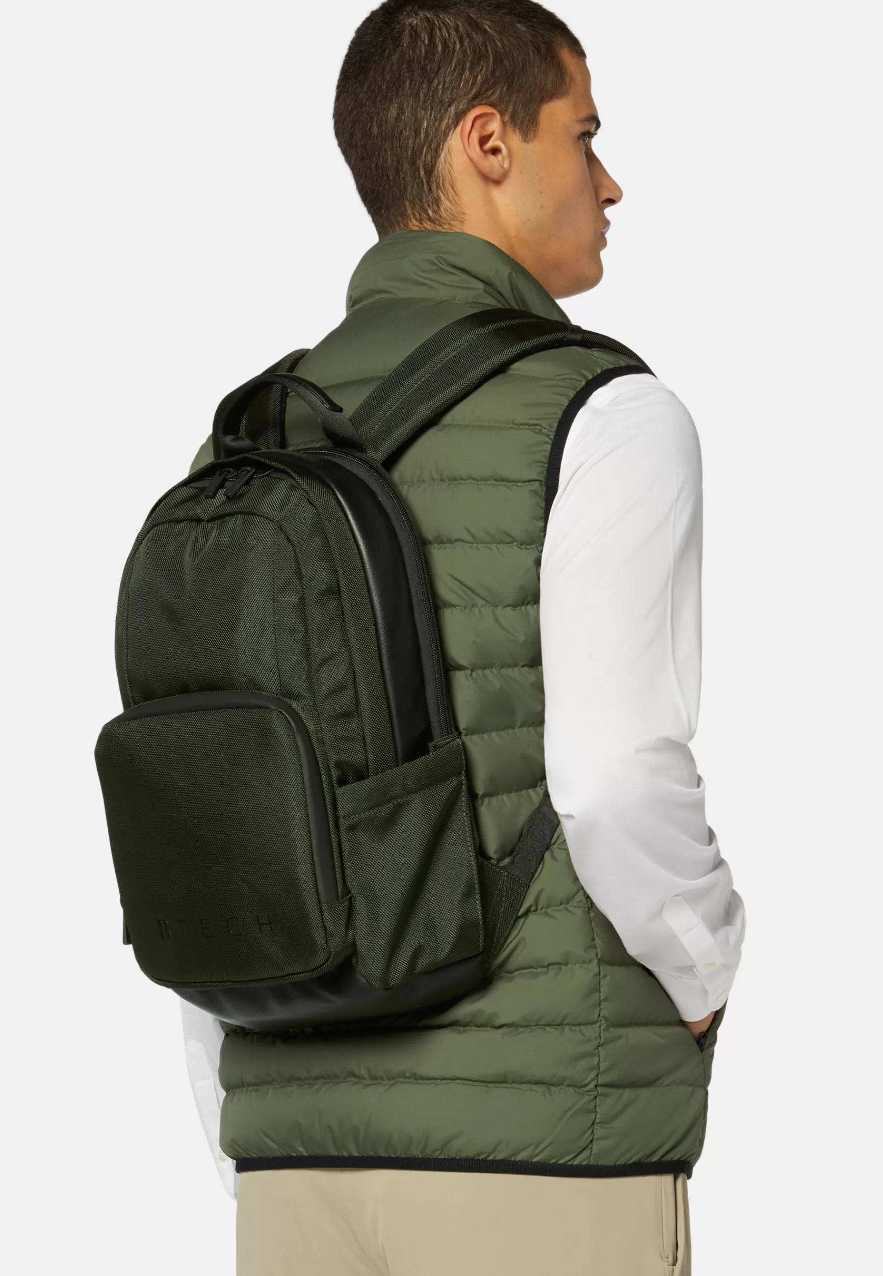 Rucksacks and Suitcases^Boggi Milano Green Backpack in Recycled Technical Fabric Military Green