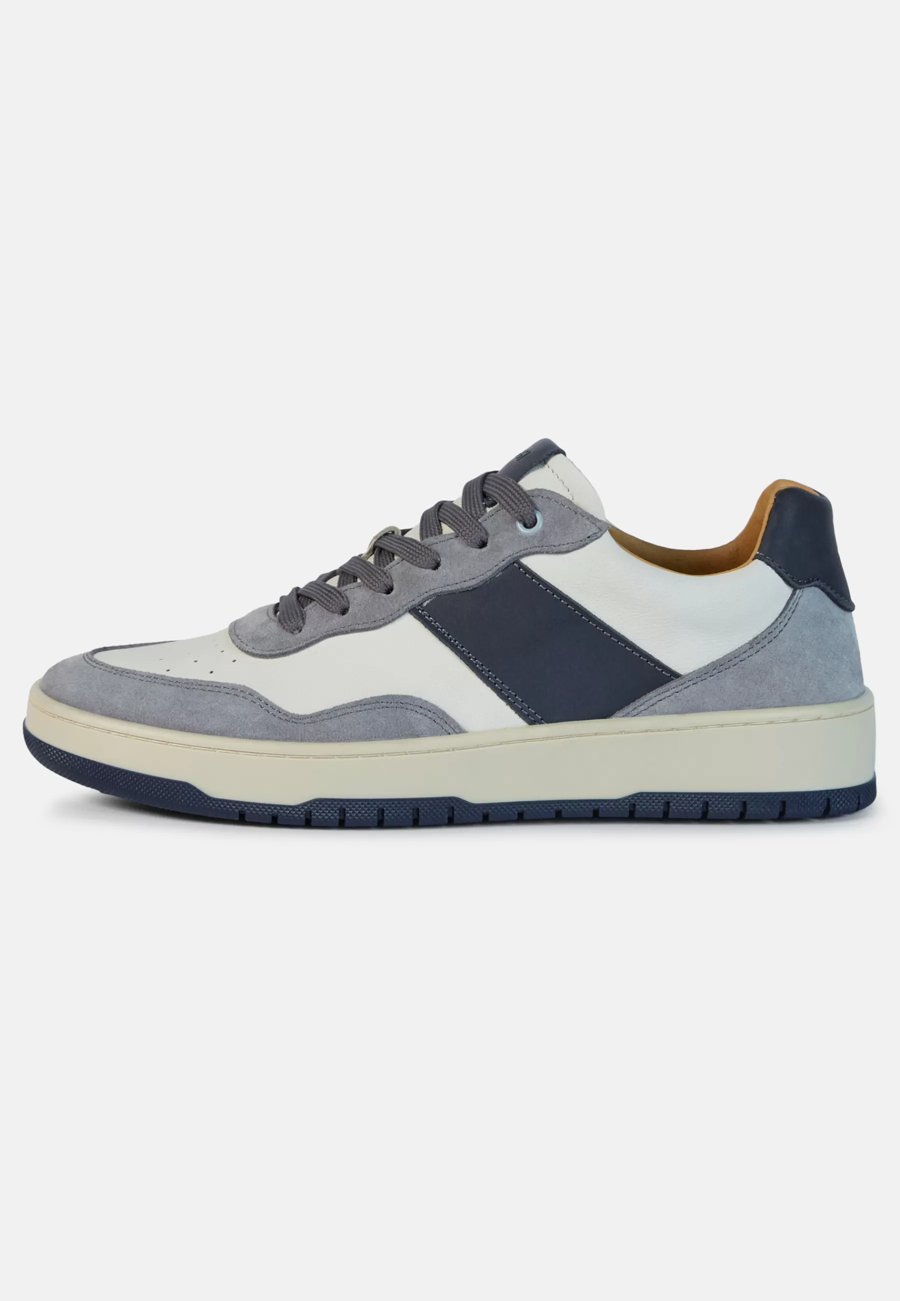 Sneakers^Boggi Milano Grey and Navy Blue Leather Trainers Navy - Grey