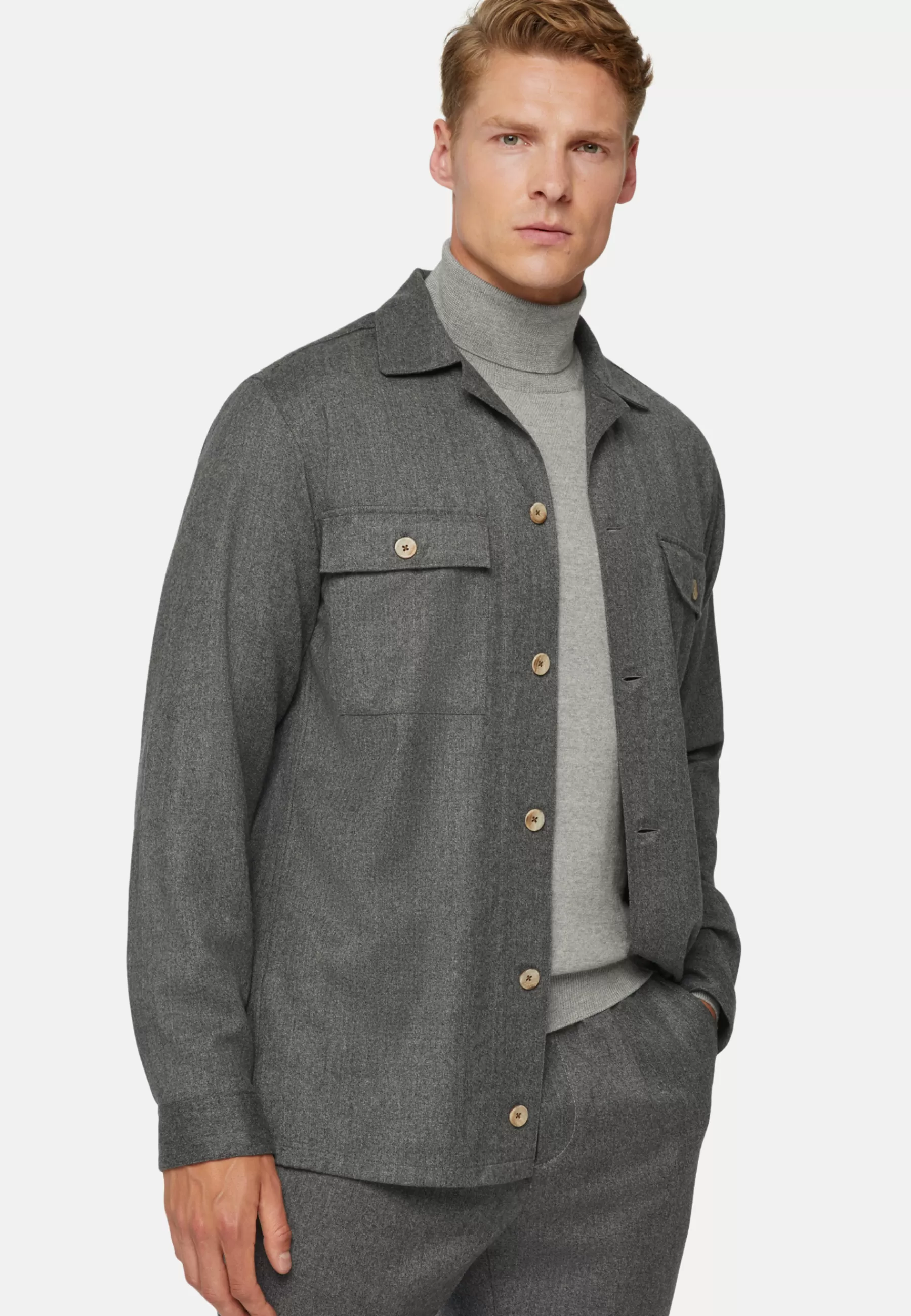 Overshirts | Casual Shirts^Boggi Milano Flannel Overshirt Grey