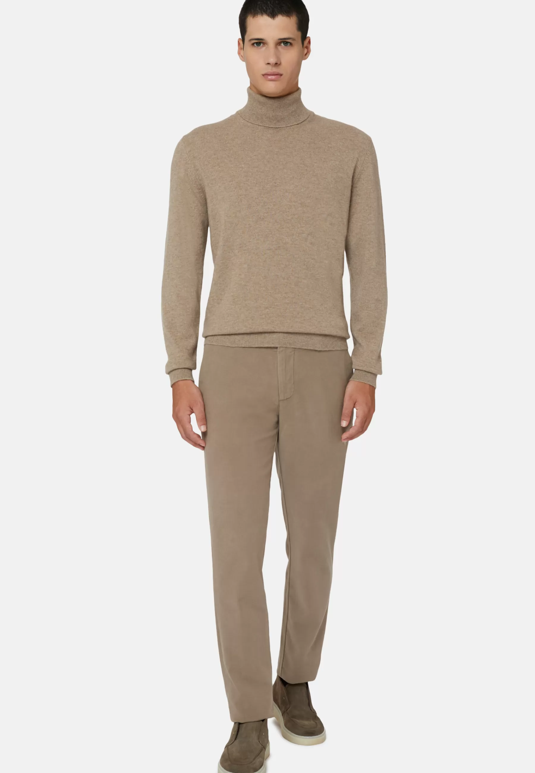 Knitwear^Boggi Milano Polo Neck Jumper in Cashmere Hazelnut