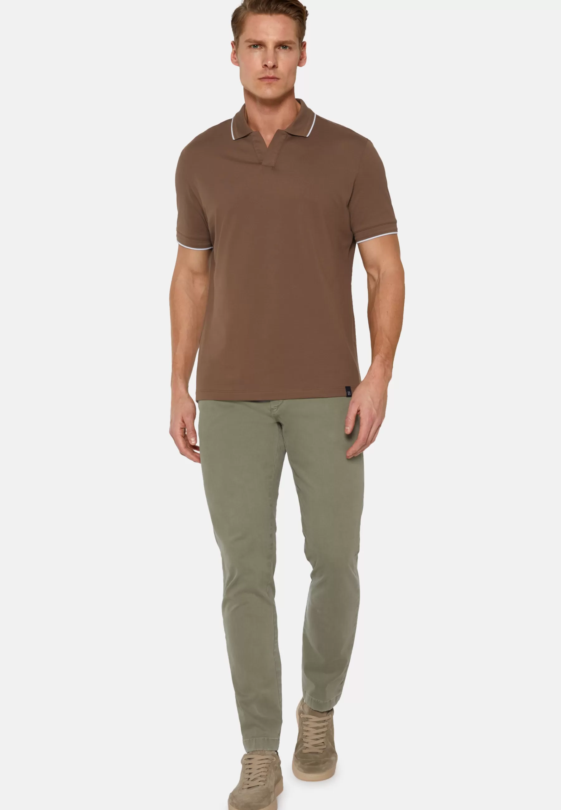 Polo^Boggi Milano High-Performance Piqué Polo Shirt Brown