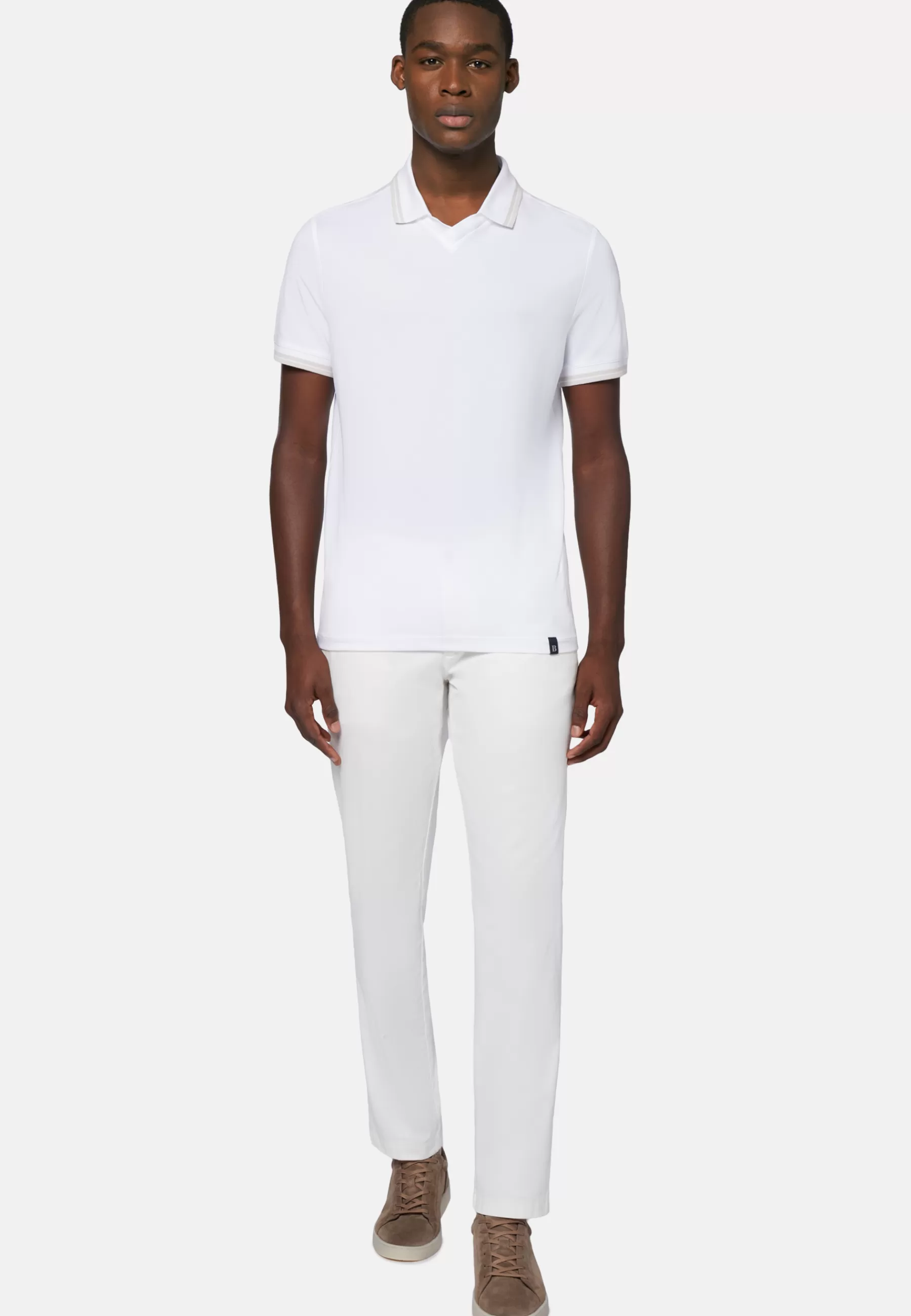 Polo^Boggi Milano High-Performance Piqué Polo Shirt White