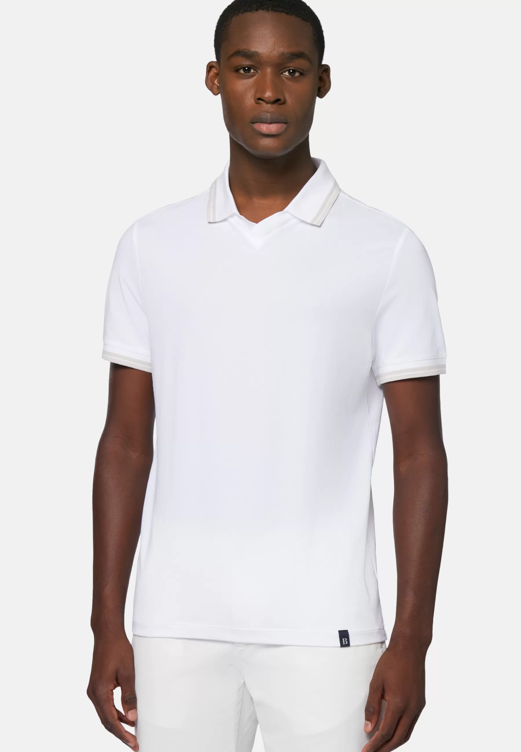 Polo^Boggi Milano High-Performance Piqué Polo Shirt White