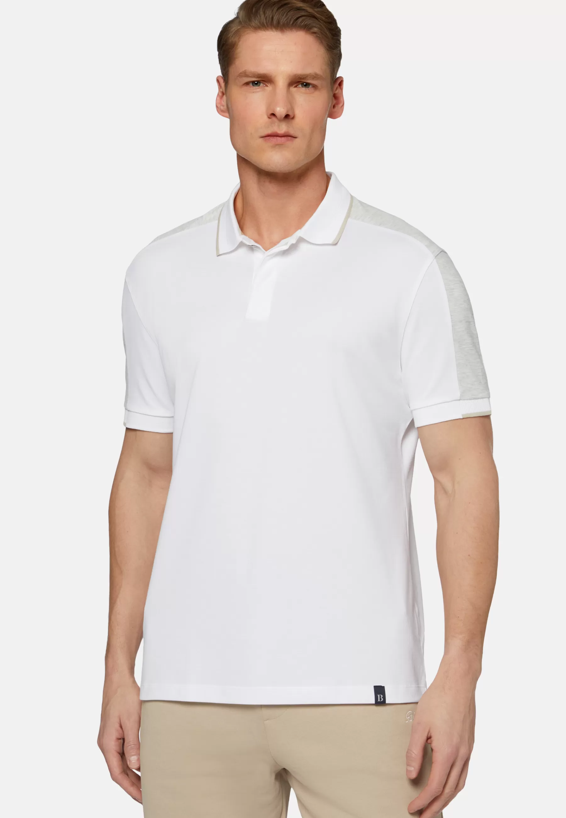 Polo^Boggi Milano High-Performance Piqué Polo Shirt White