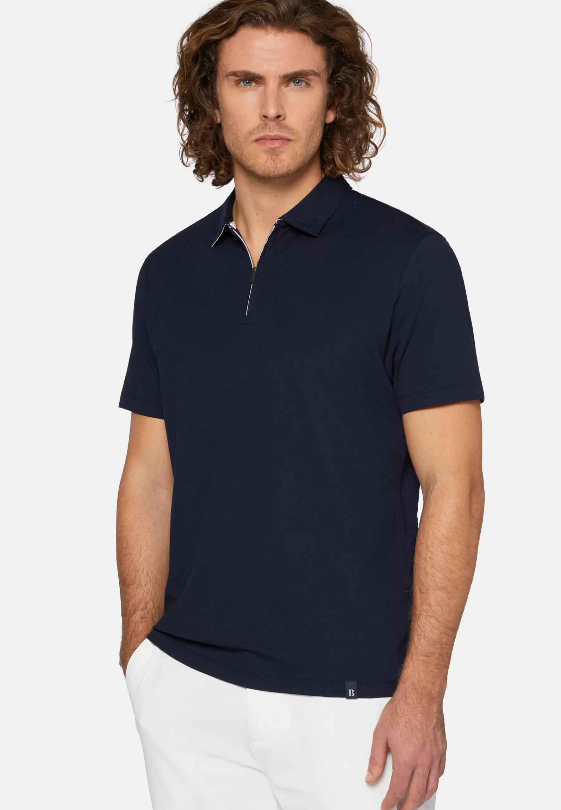 Polo^Boggi Milano High-Performance Piqué Polo Shirt Navy blue