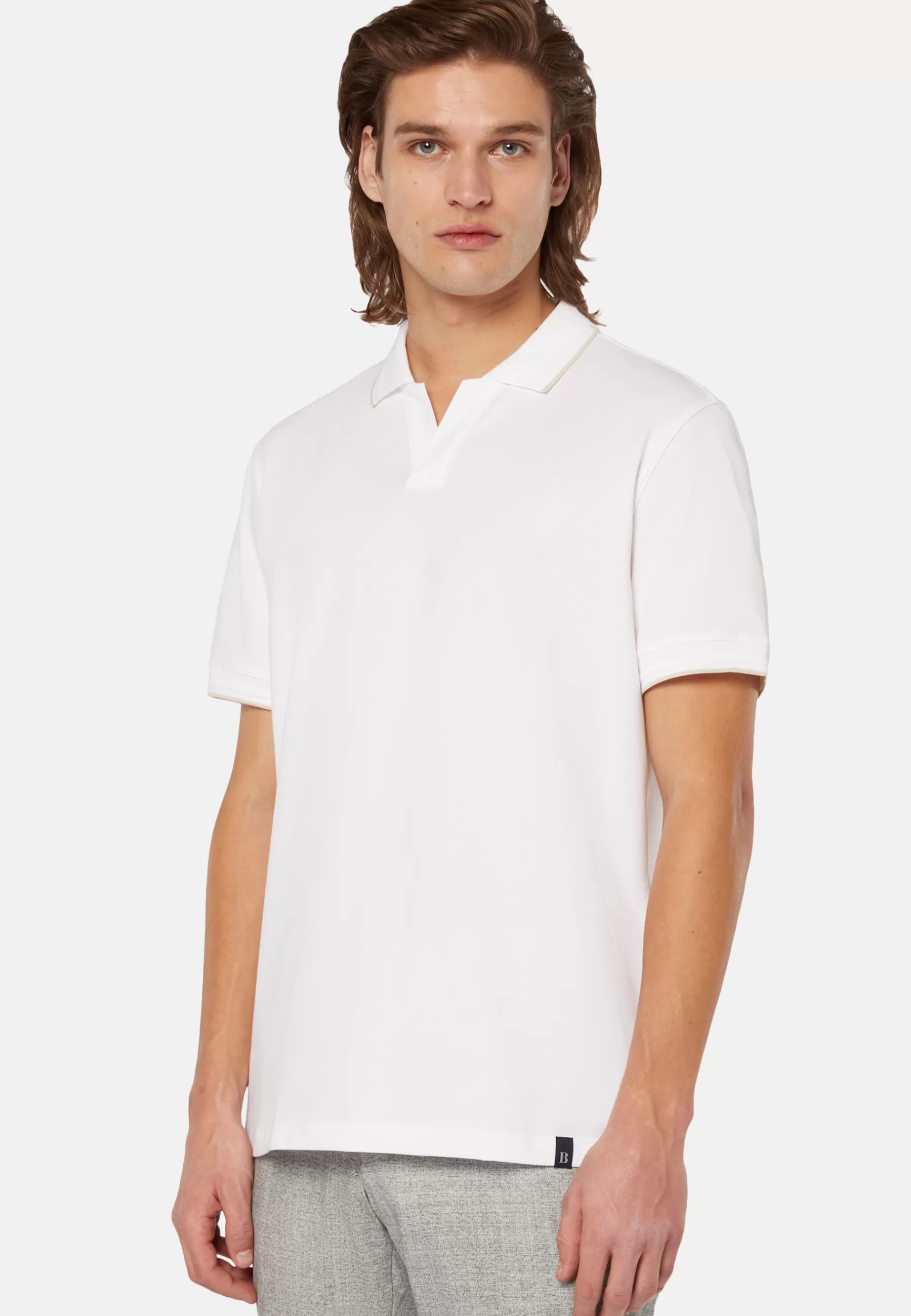 Polo^Boggi Milano High-Performance Piqué Polo Shirt White