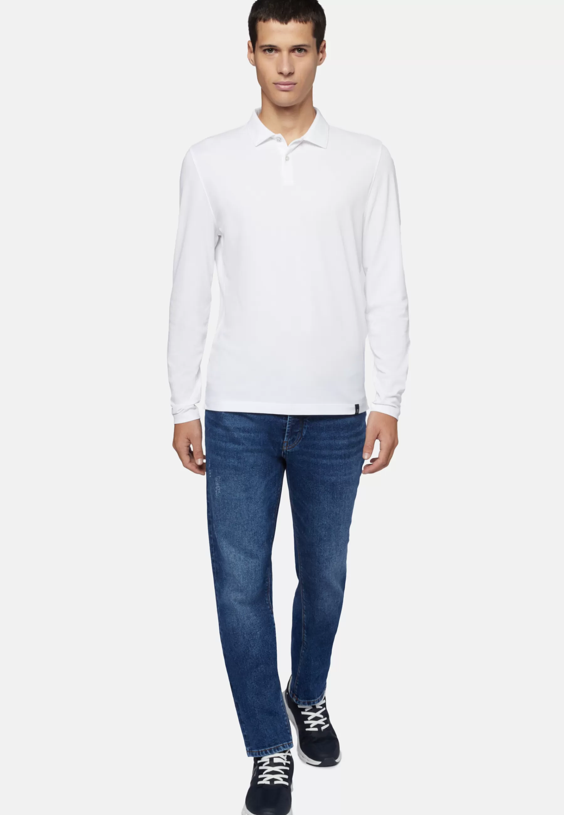 Polo^Boggi Milano High-Performance Piqué Polo Shirt White