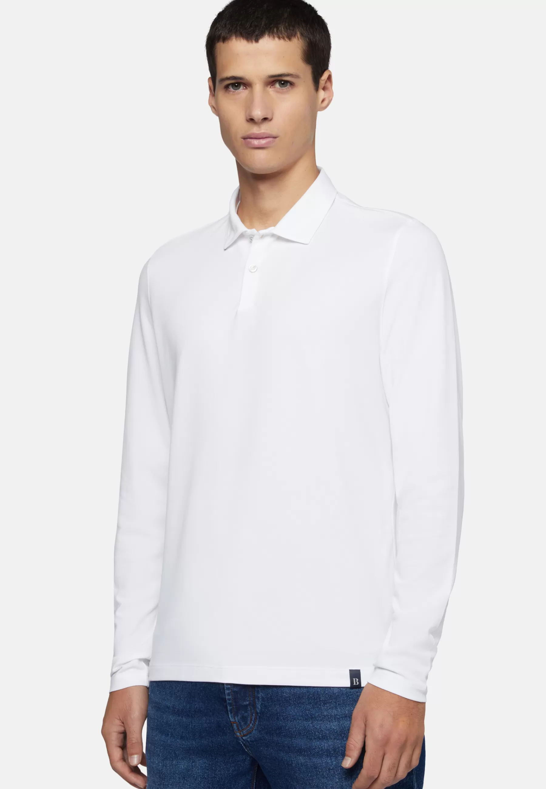 Polo^Boggi Milano High-Performance Piqué Polo Shirt White