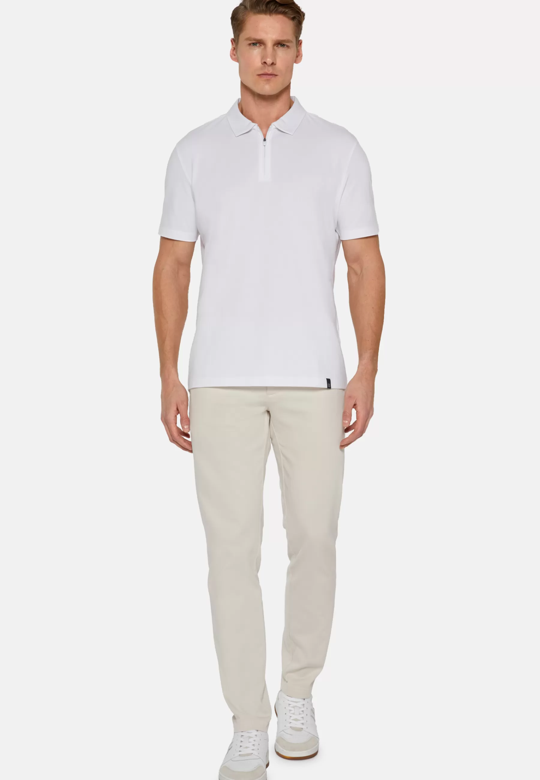 Polo^Boggi Milano High-Performance Piqué Polo Shirt White