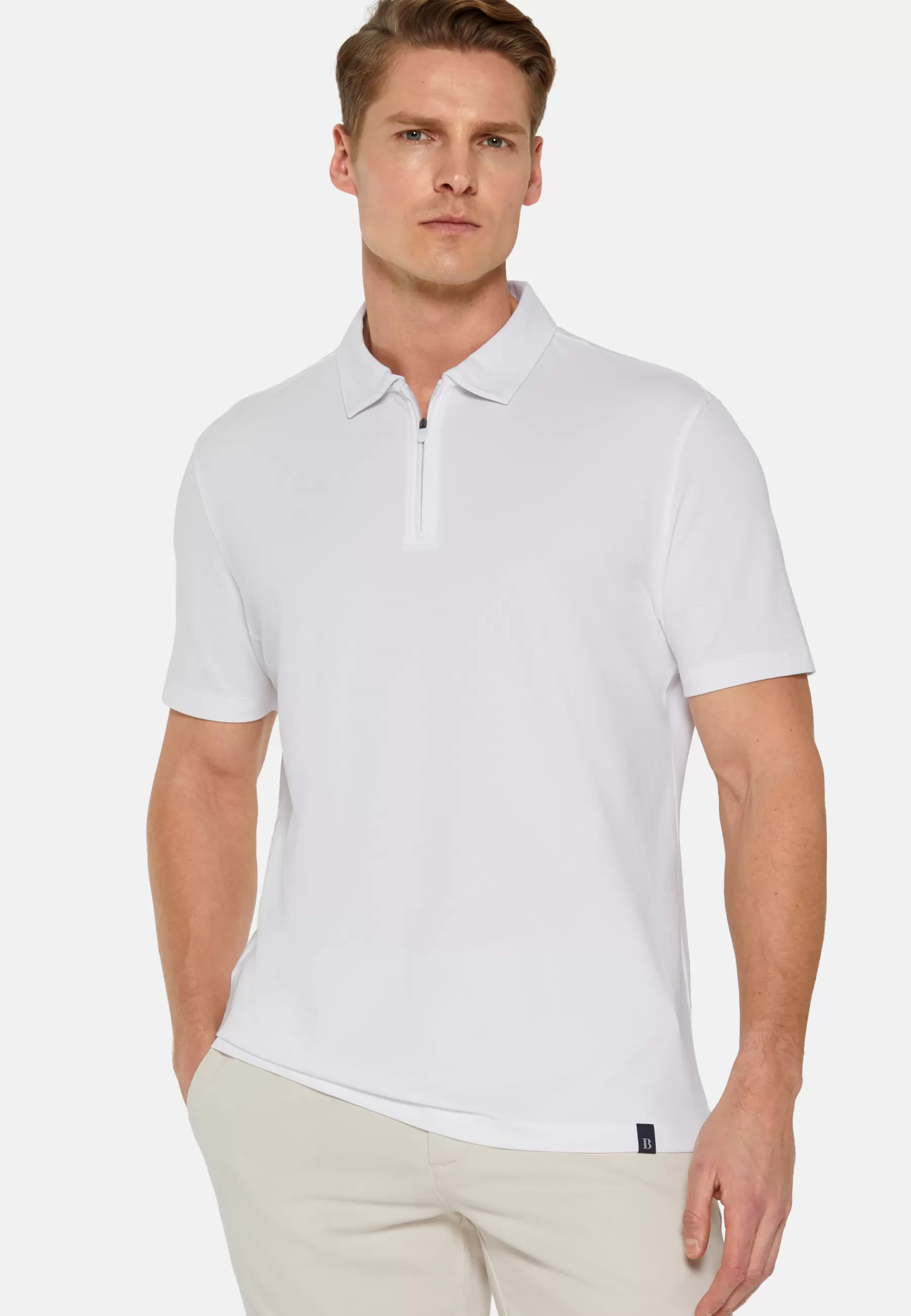 Polo^Boggi Milano High-Performance Piqué Polo Shirt White