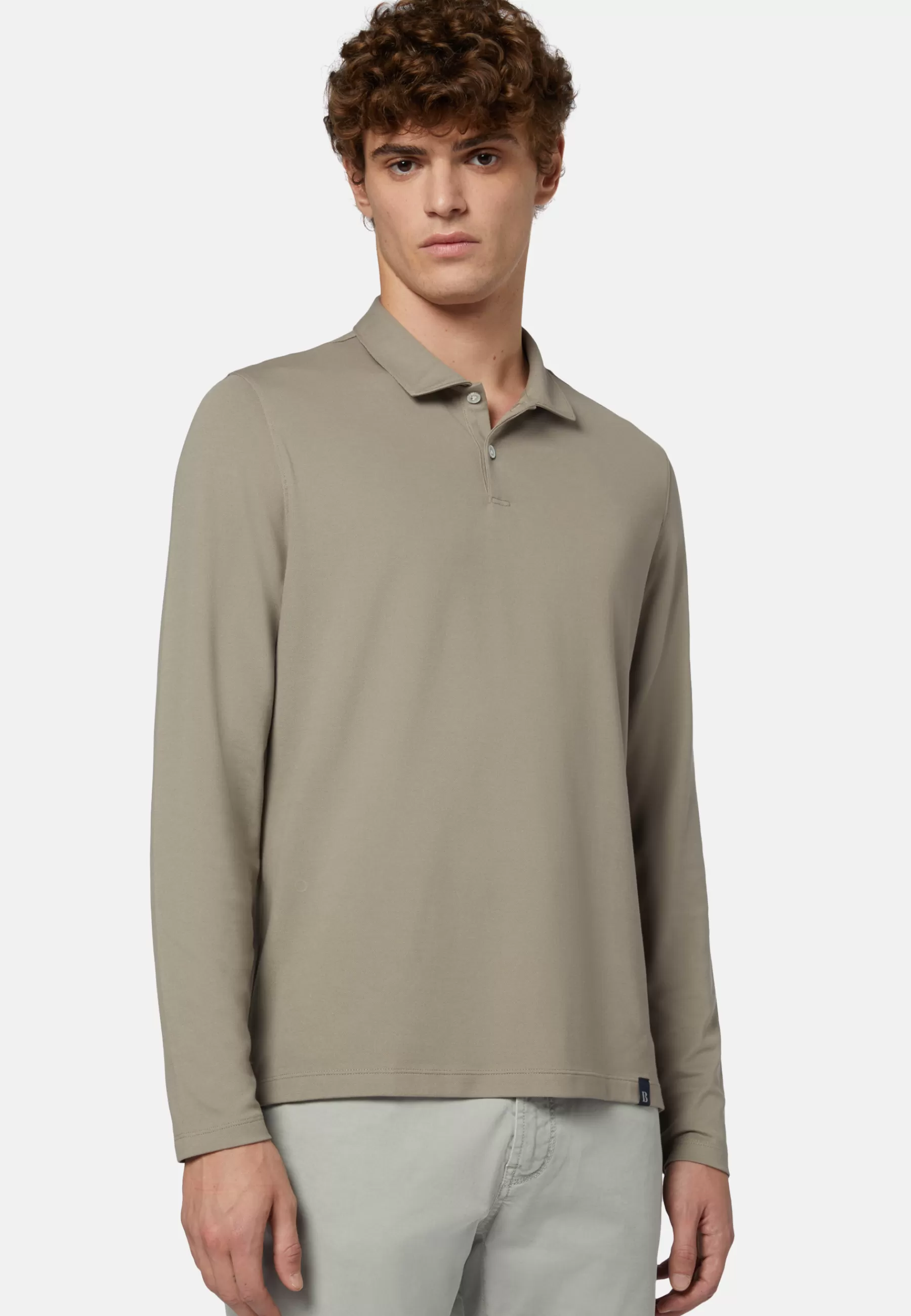 Polo^Boggi Milano High-Performance Piqué Polo Shirt Taupe