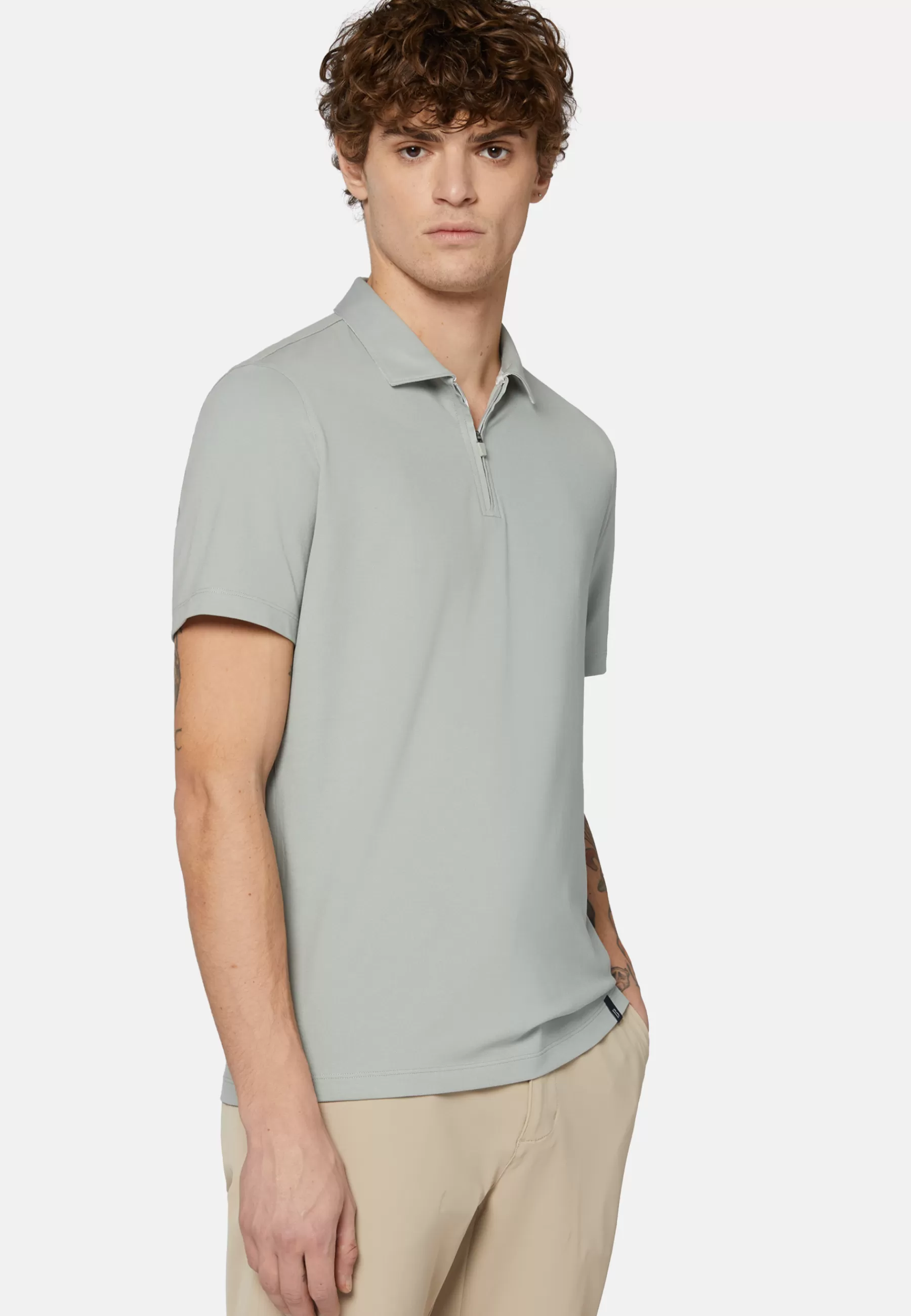 Polo^Boggi Milano High-Performance Piqué Polo Shirt Green