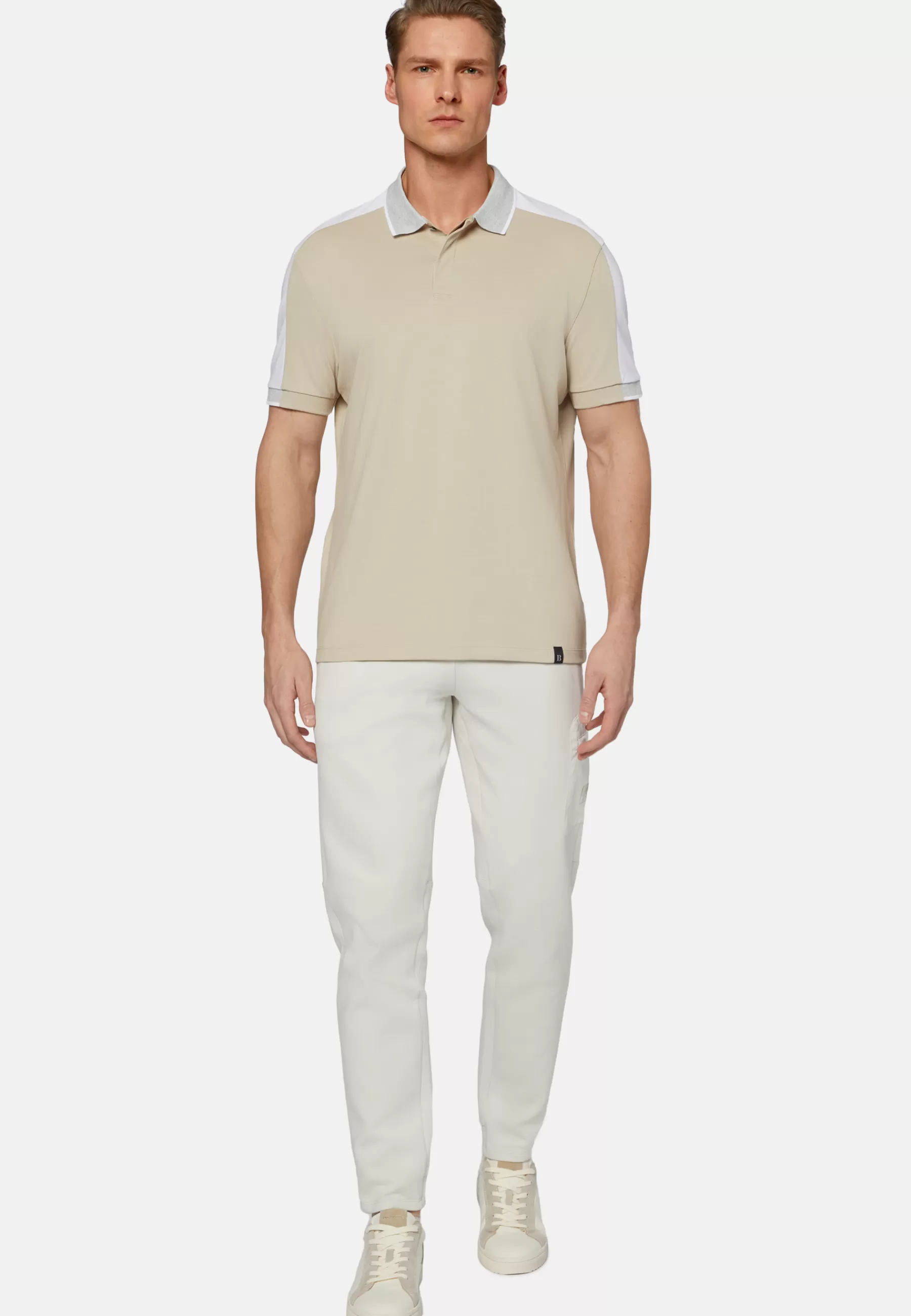 Polo^Boggi Milano High-Performance Piqué Polo Shirt Beige