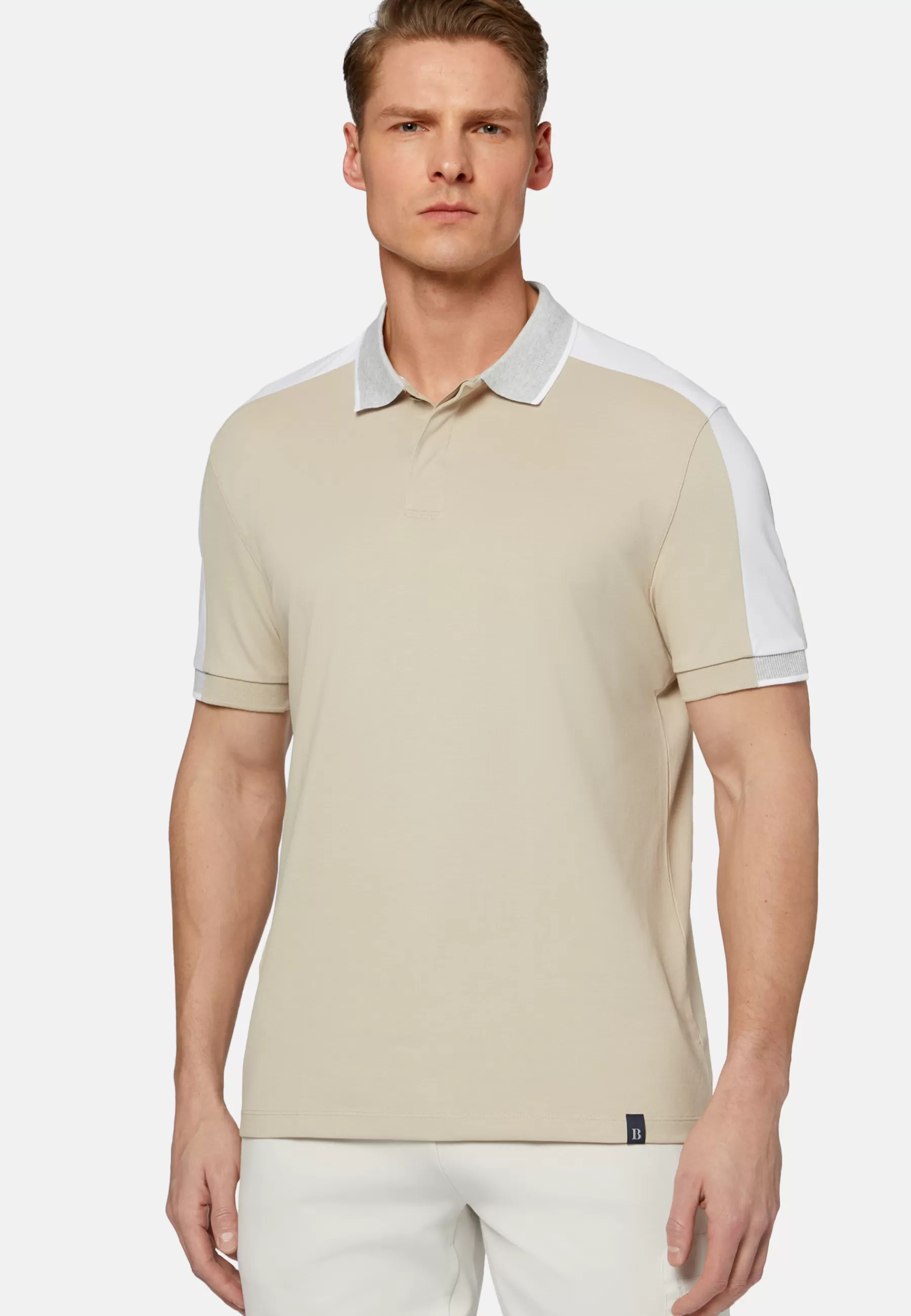 Polo^Boggi Milano High-Performance Piqué Polo Shirt Beige