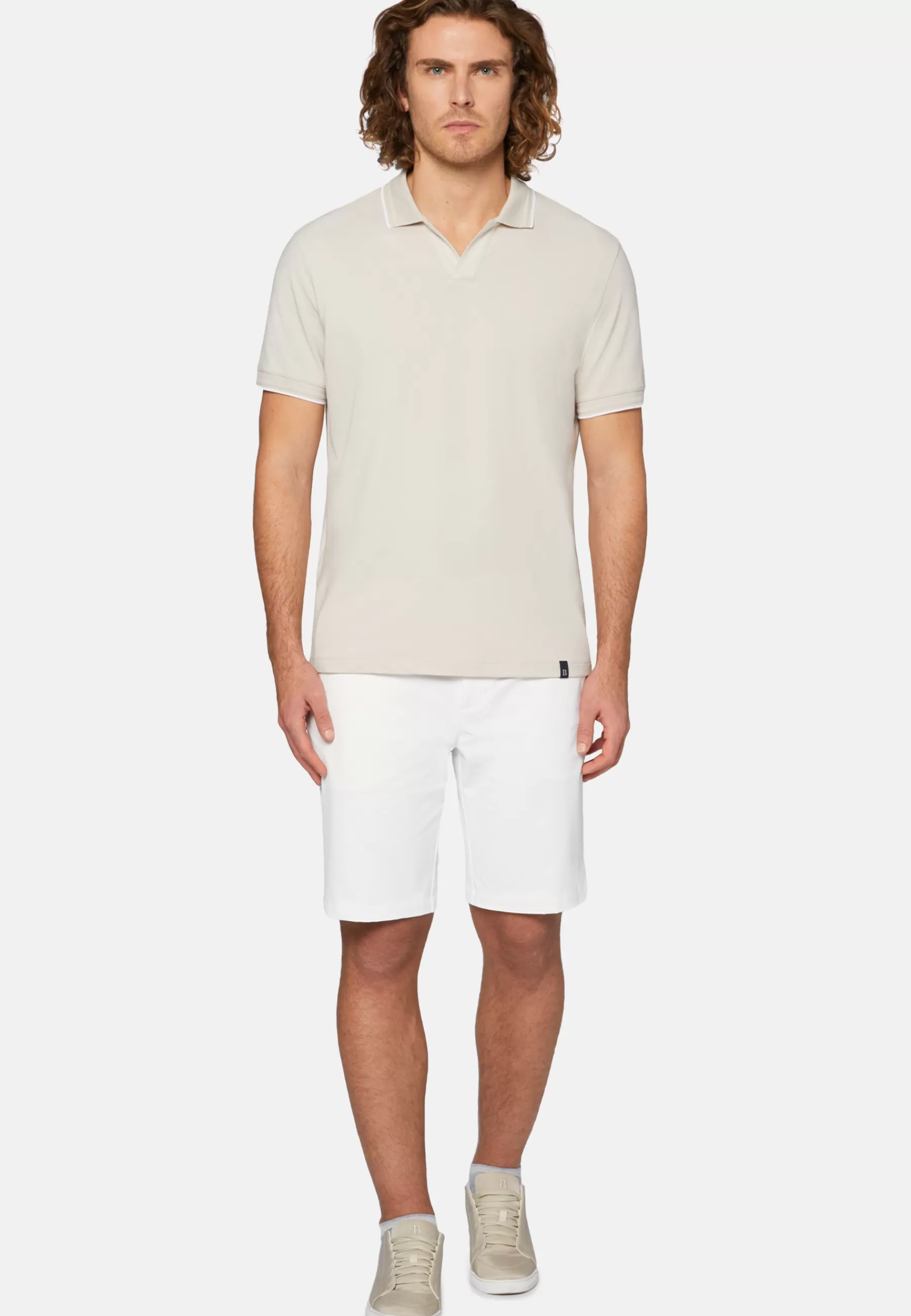 Polo^Boggi Milano High-Performance Piqué Polo Shirt Sand