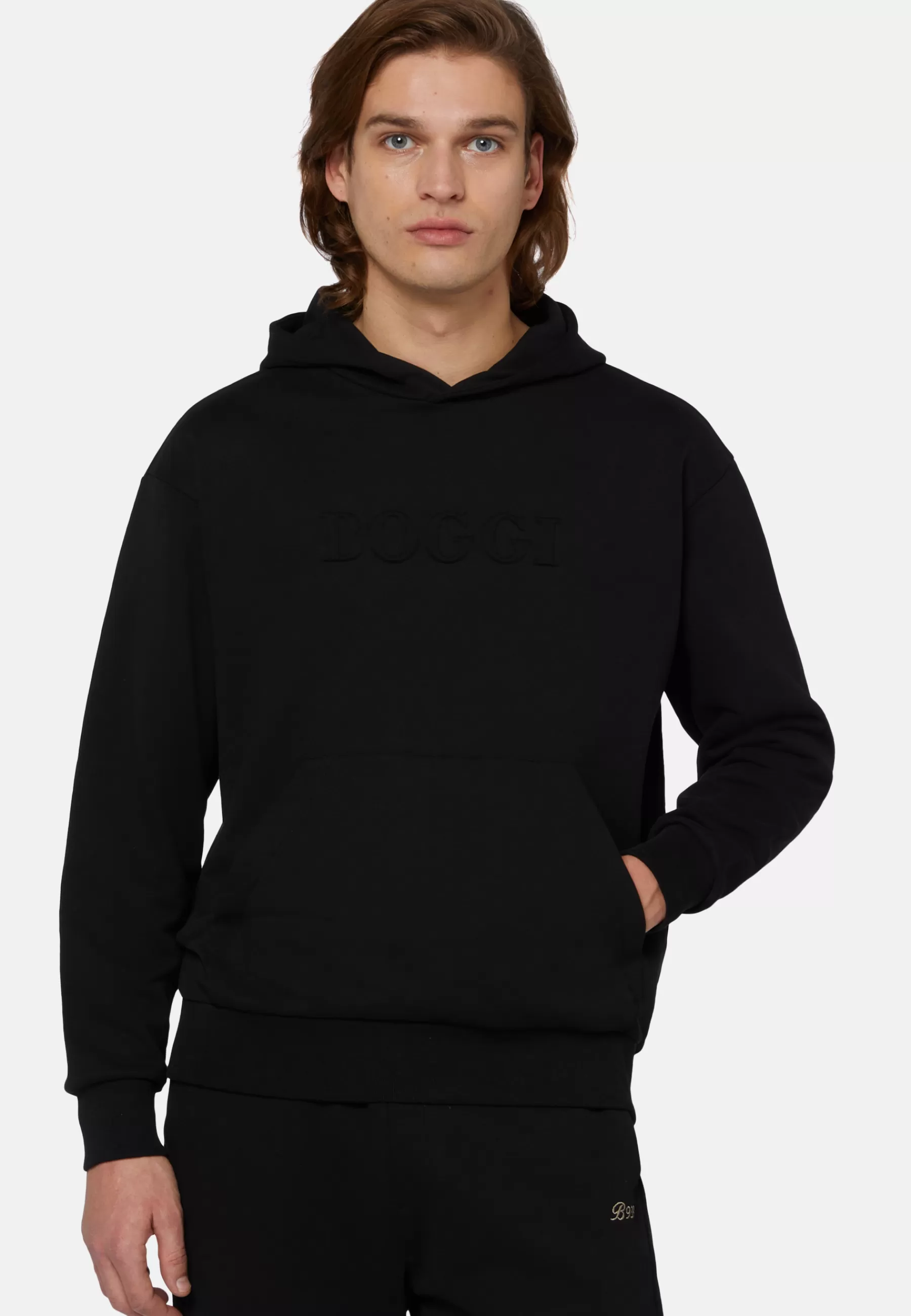 Sweatshirts and Joggers^Boggi Milano Hooded Sweatshirt in Cotton Black