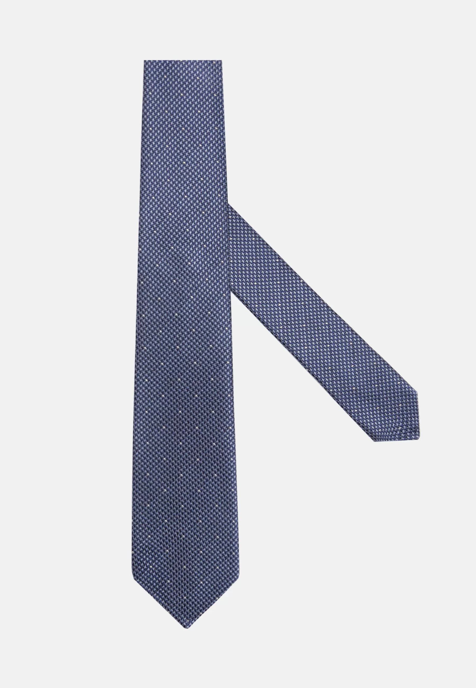 Ties^Boggi Milano Houndstooth Pattern Silk Blend Tie Navy blue