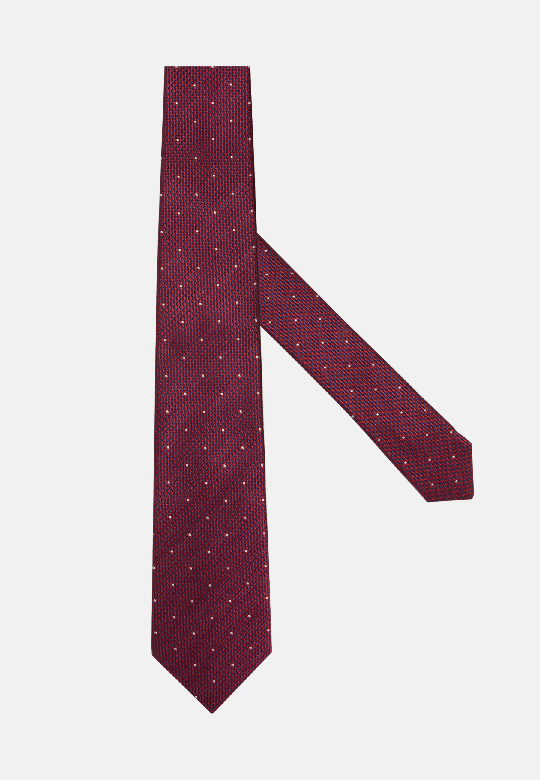 Ties^Boggi Milano Houndstooth Pattern Silk Blend Tie Burgundy