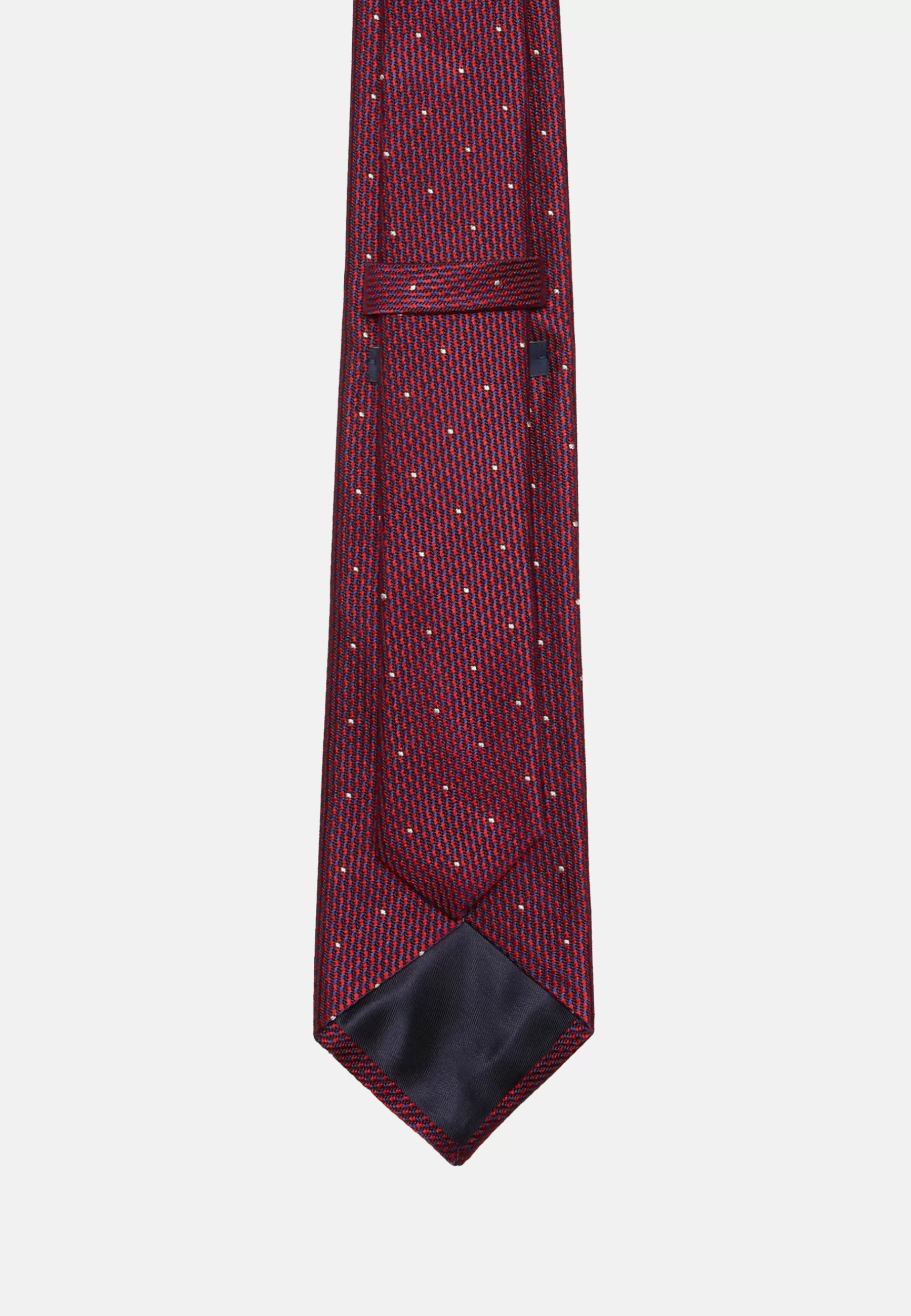 Ties^Boggi Milano Houndstooth Pattern Silk Blend Tie Burgundy